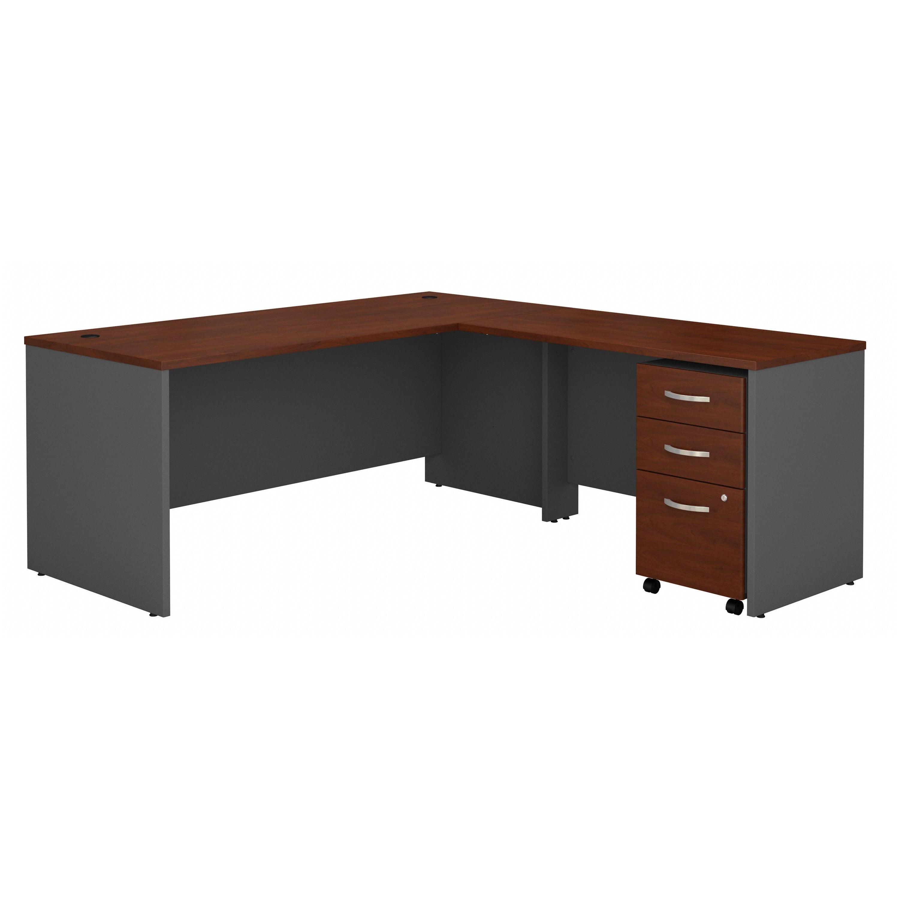 Bush Business Furniture Series C 72W L Shaped Desk with 48W Return and Mobile File Cabinet in Hansen Cherry - 71.02" Width x 77.05" Depth x 29.8" Height