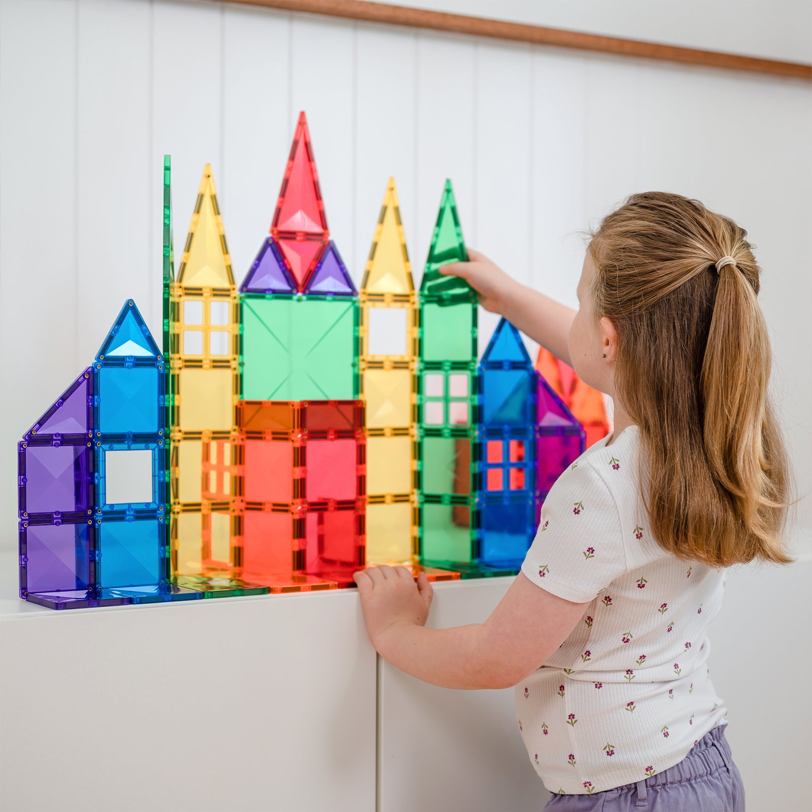 Magnetic Tiles Rainbow Creative Pack, 102 Pieces