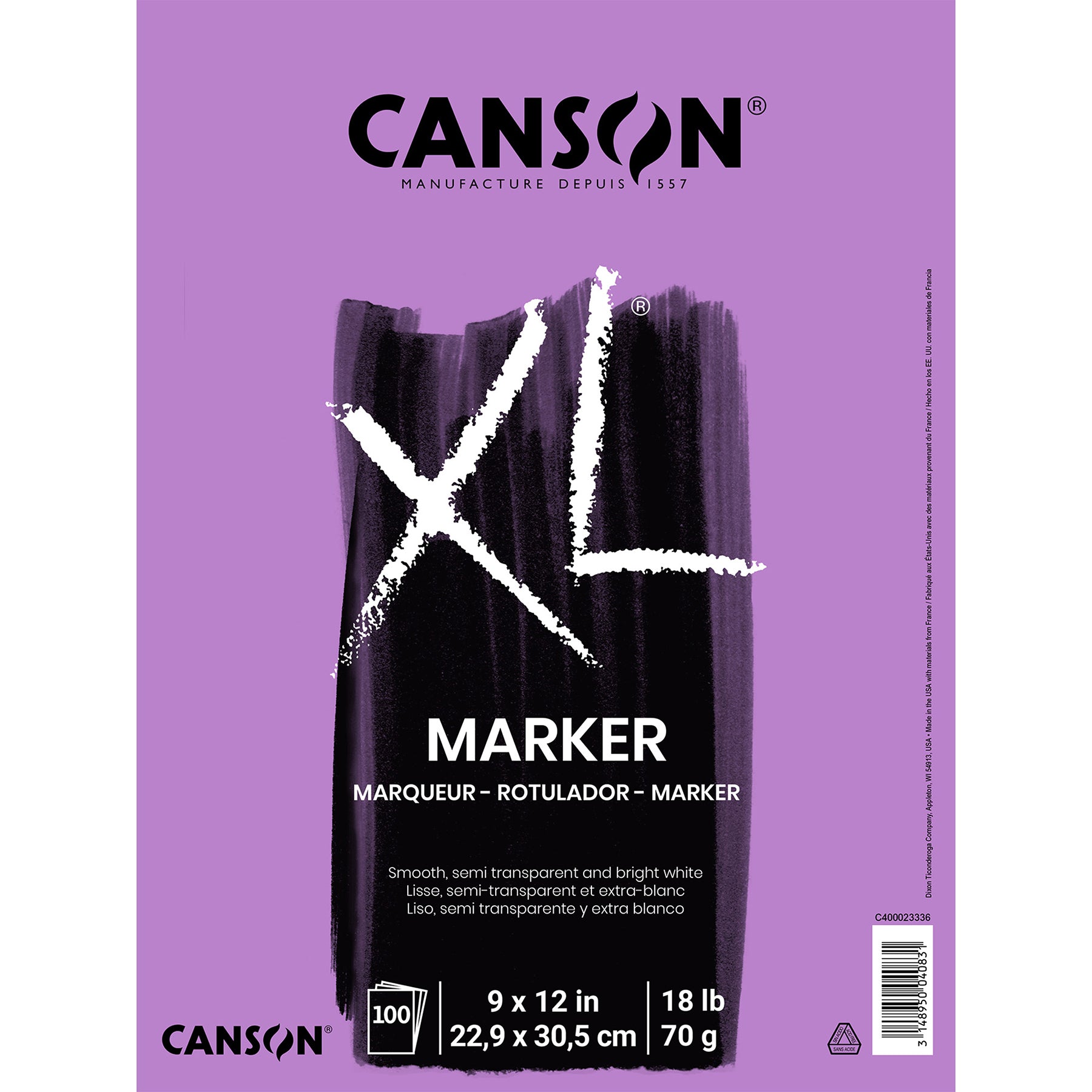 XL Series Marker Pad, Foldover Binding, 100 Sheet, 9x12 inch, 1 Count