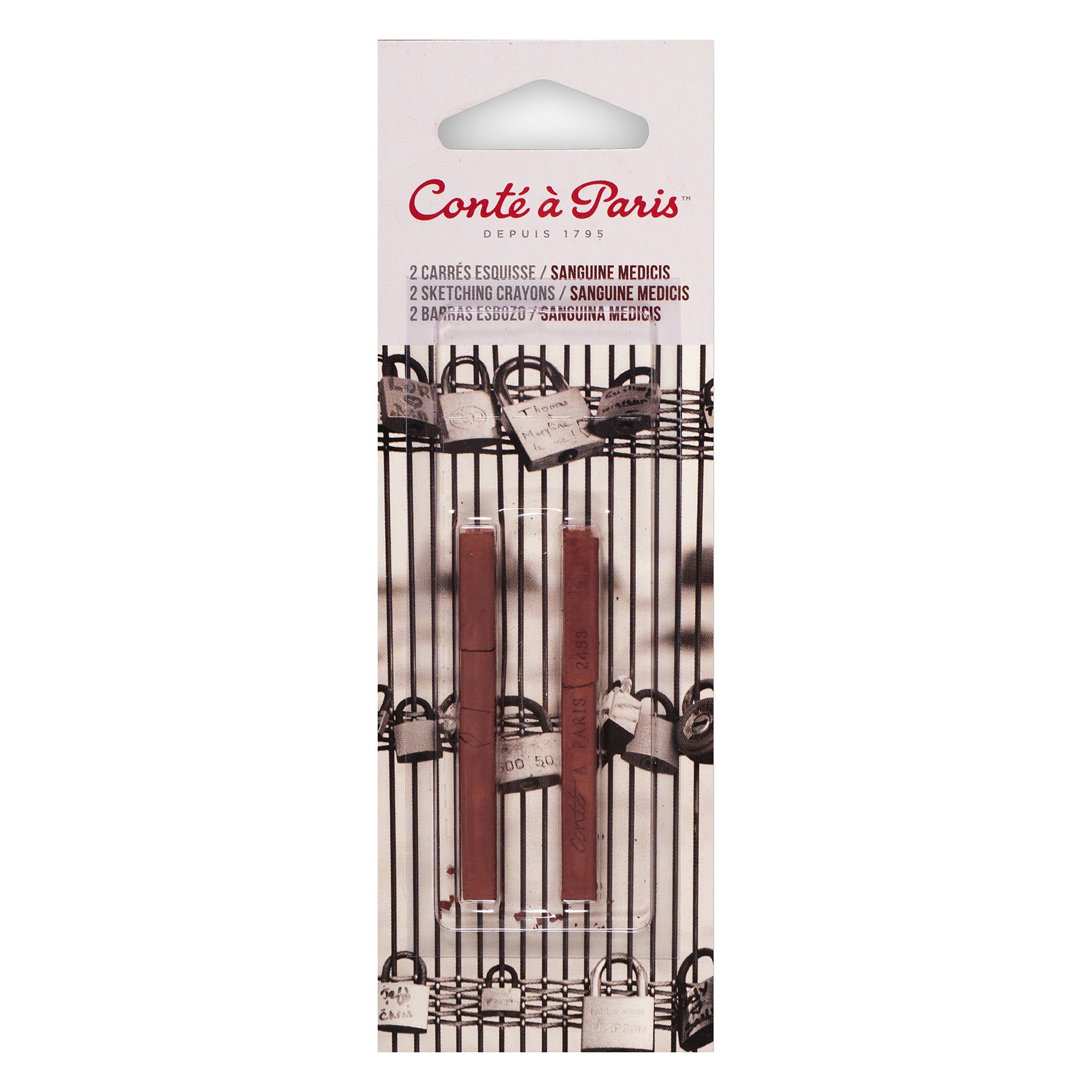 Carrés Esquisse Sketching Crayons, Sanguine Medicis (2453), Pack of 2