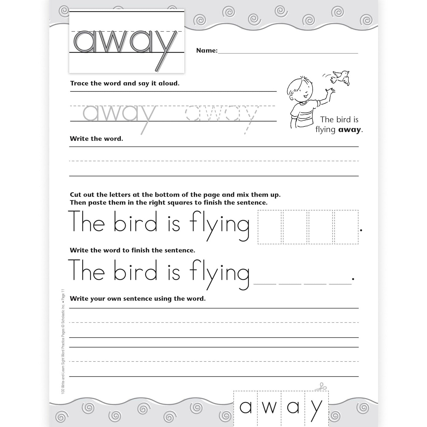 100 Write And Learn Sight Word Practice Pages, Grades K-2