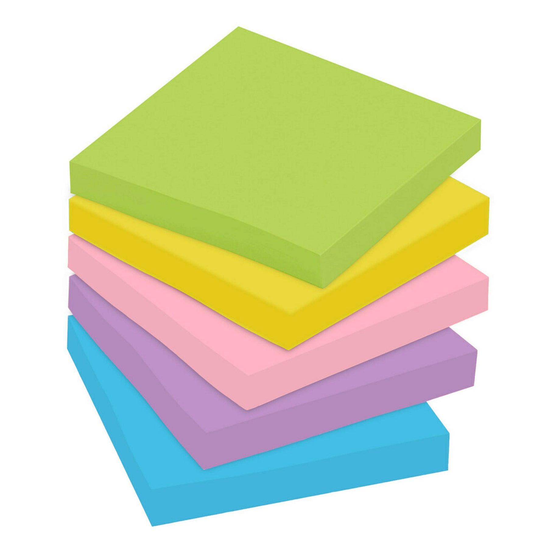 Notes, 3 in x 3 in, Floral Fantasy Collection, 100 Sheets/Pad, 5 Pads/Pack