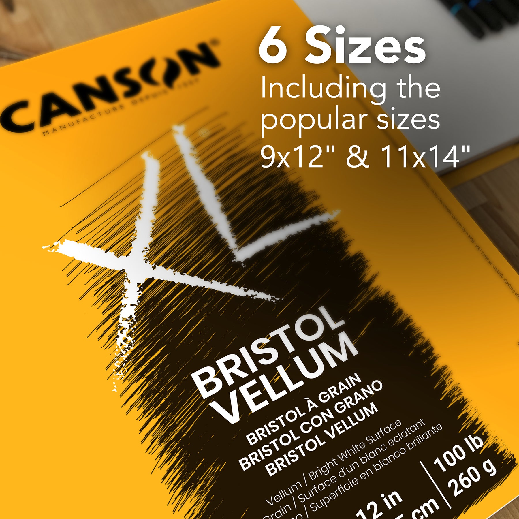 XL Series Bristol Pad, Vellum Finish, Foldover Binding, 25 Sheet, 11x17 inch, 1 Count