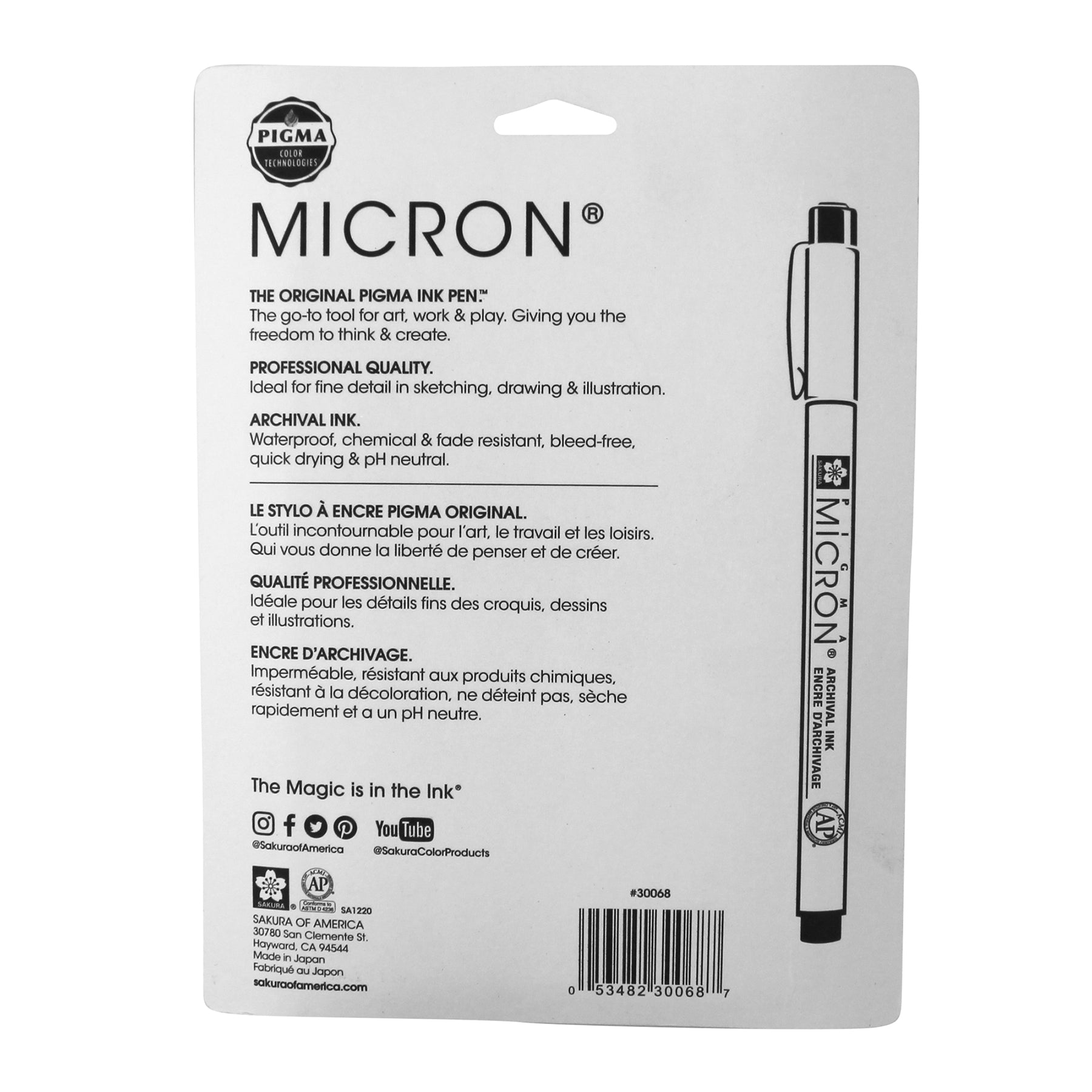 Pigma Micron Pens, Size 01, Assorted Colors, 8-Piece Set, Blister Card