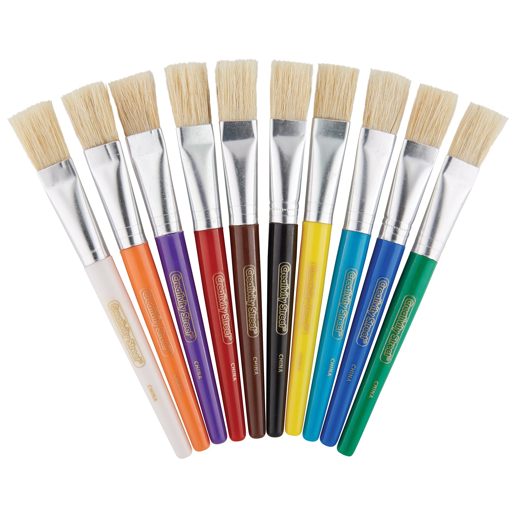 Colossal Brushes, Flat, Assorted Colors, 7.25" Long, 30 Brushes