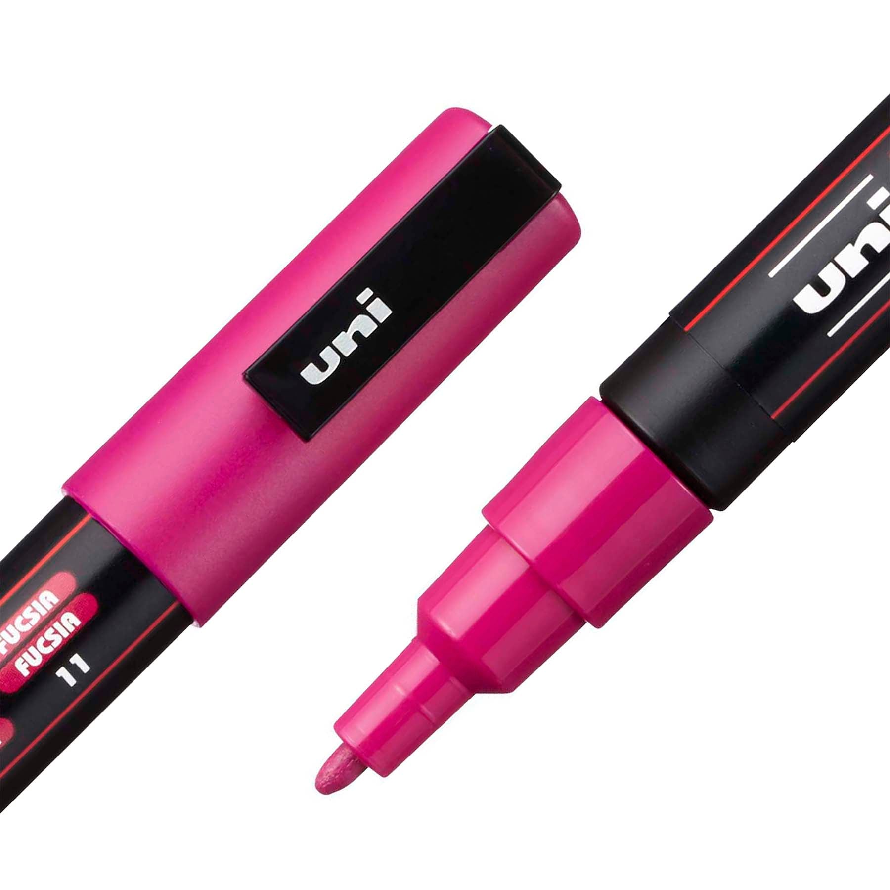 uni® POSCA PC-3M Water-Based Paint Markers, Reversible Fine Tip (0.9-1.3mm), Fuchsia