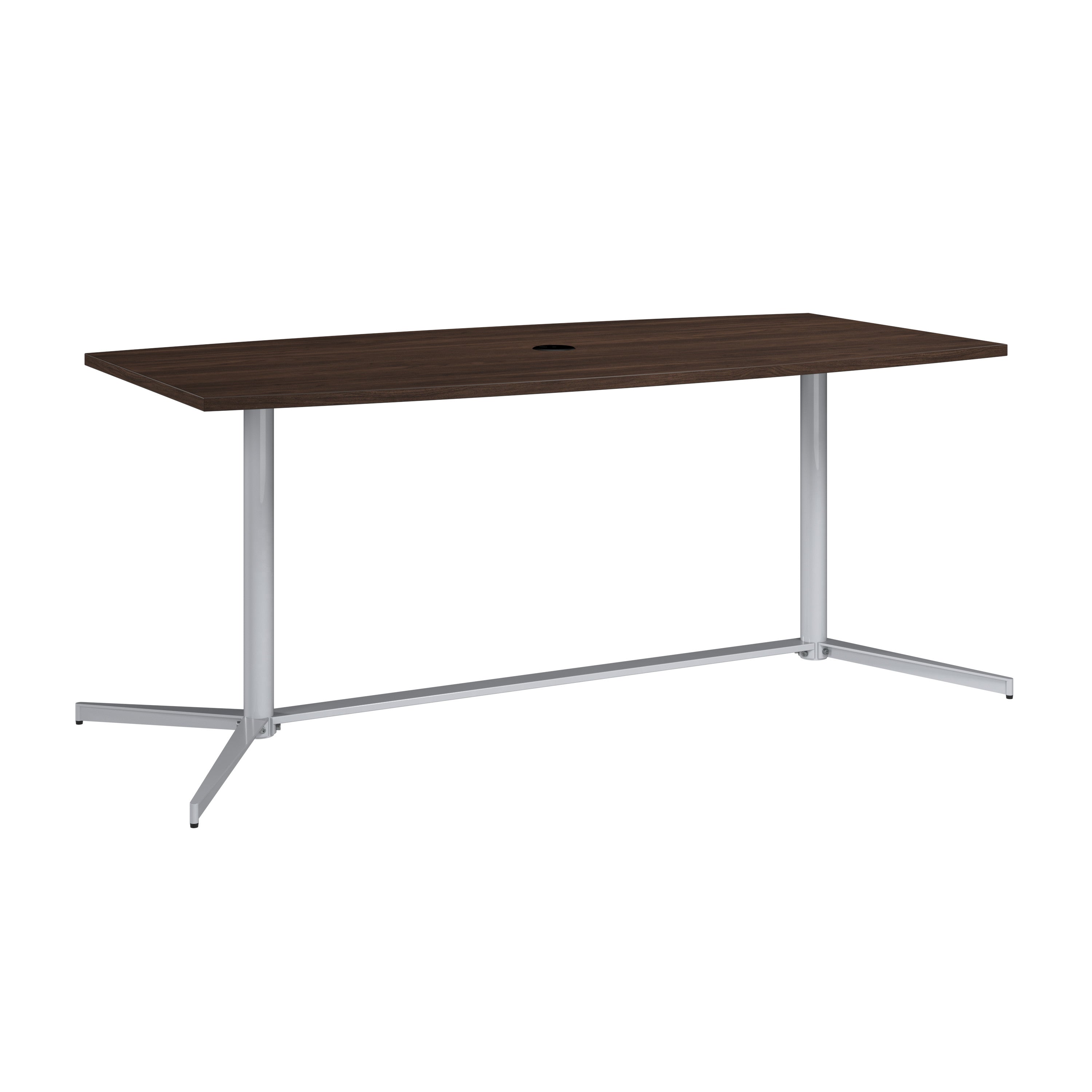 Bush Business Furniture 72-inch Office Conference Table with Metal Base in Black Walnut - 73.25" Width x 35.98" Depth x 30.28" Height