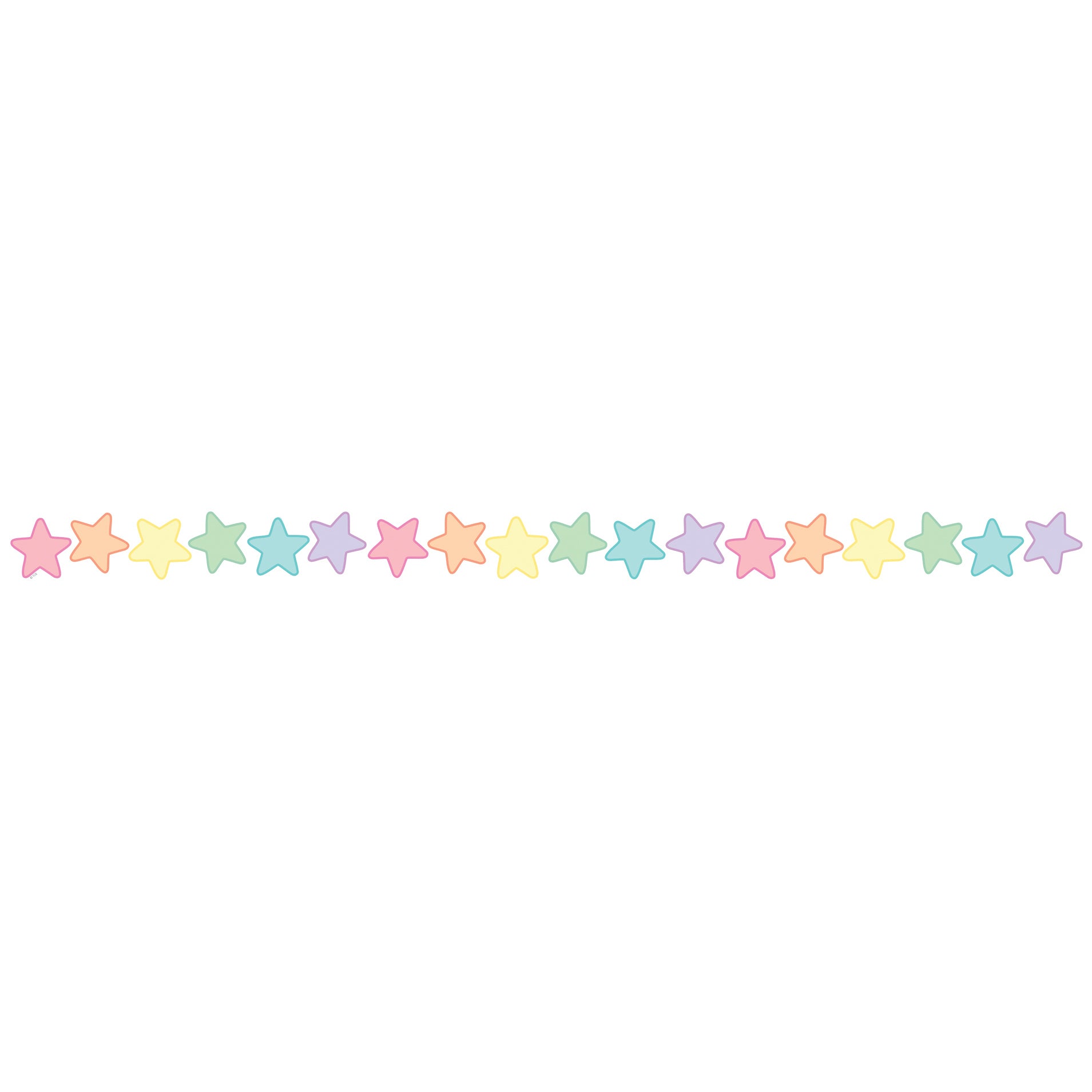 Pastel Pop Stars Die-Cut Border Trim, 35 Feet