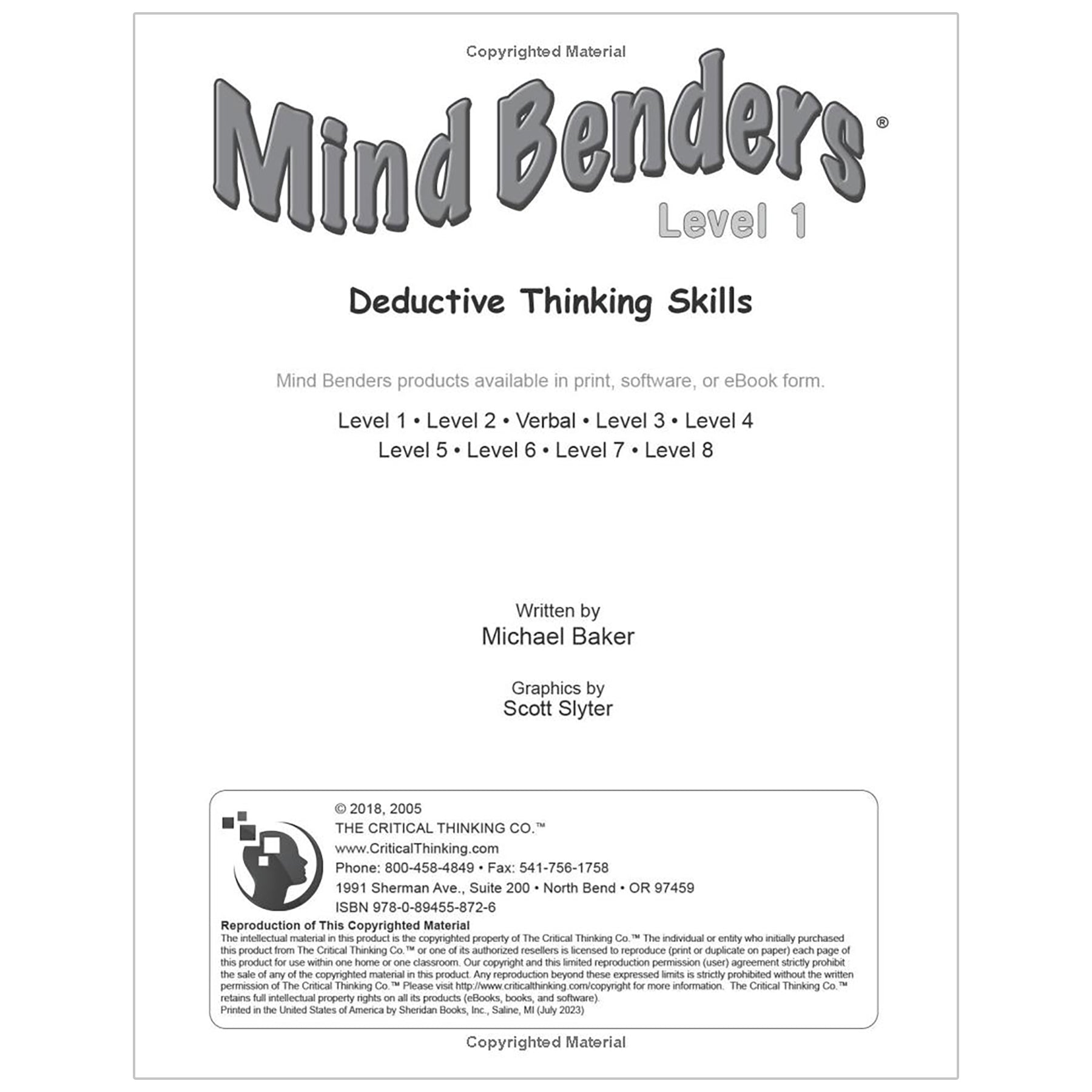 Mind Benders® Level 1, Grades PreK-K