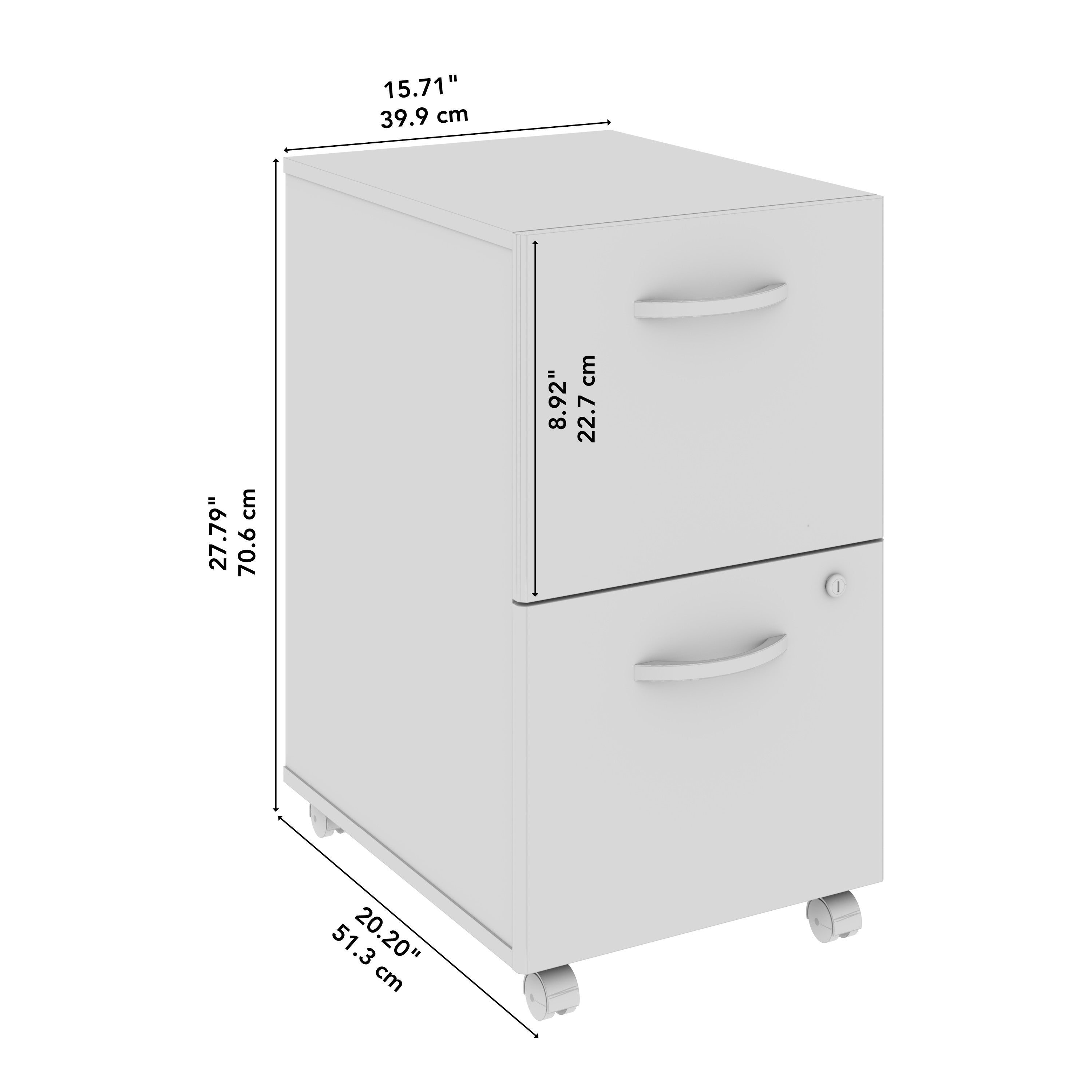 Bush Business Furniture Studio C 2 Drawer Mobile File Cabinet in Natural Elm - Assembled - 15.71" Width x 20.2" Depth x 27.79" Height