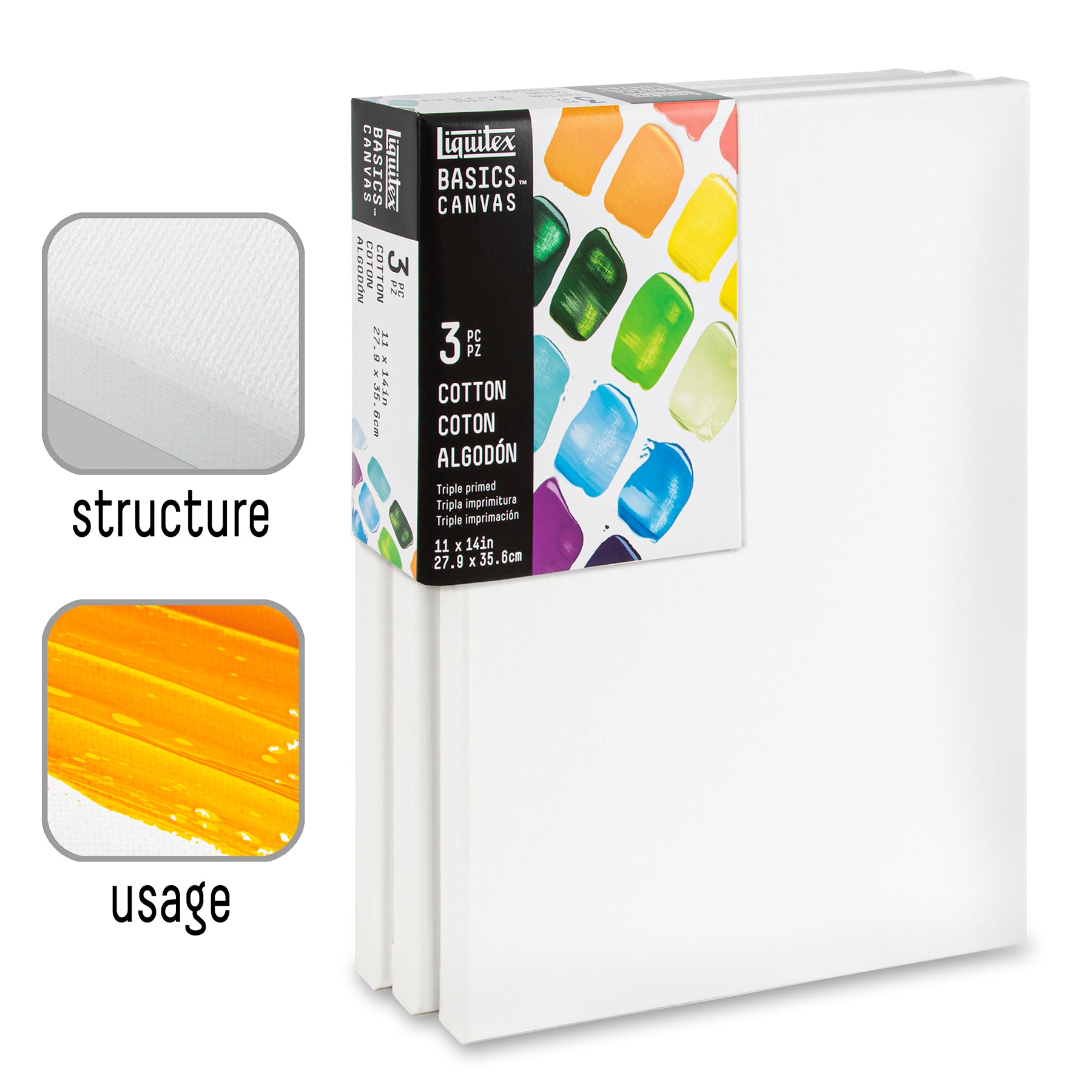 BASICS Canvas 3 pack - 11" x 14"