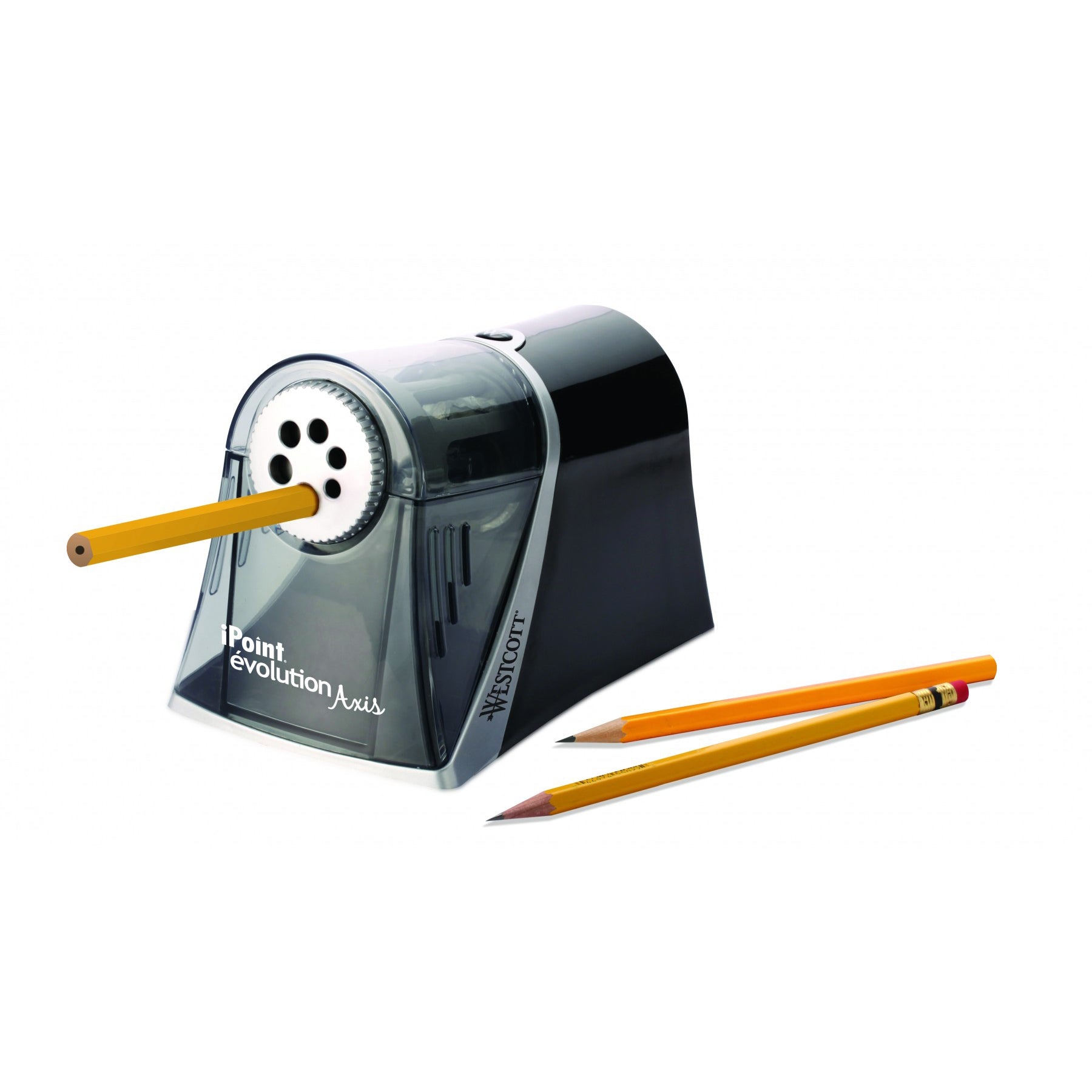 iPoint Evolution Axis Heavy Duty Electric Pencil Sharpener, Black/Silver