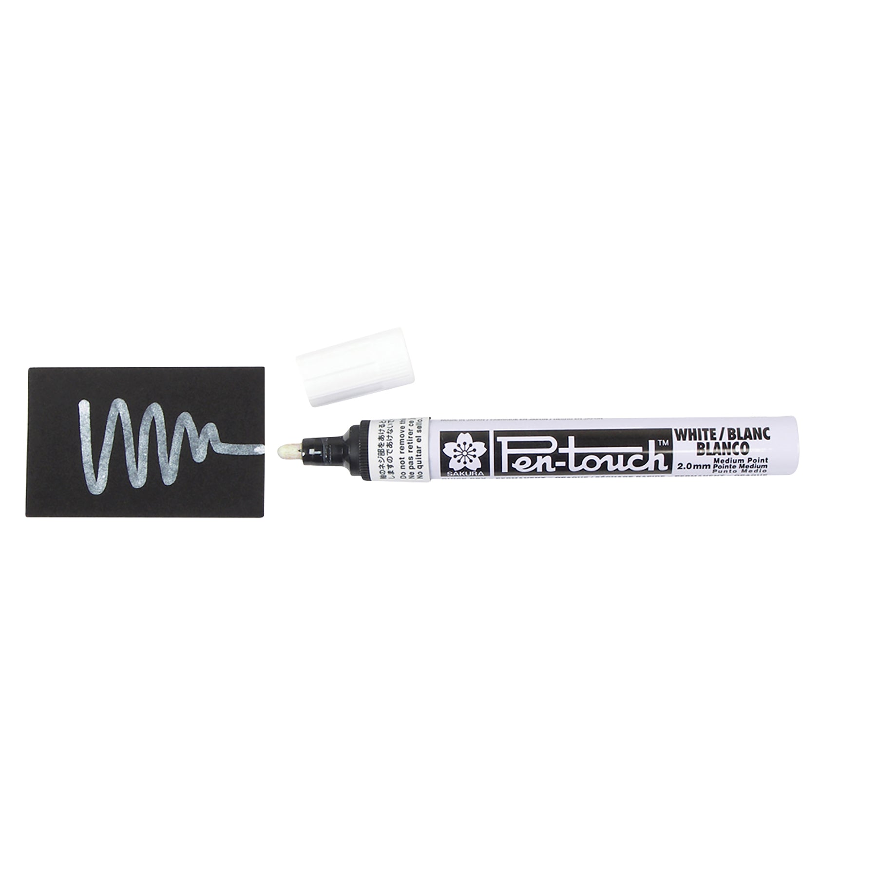 Pen-Touch Markers, 2.0mm Medium, White