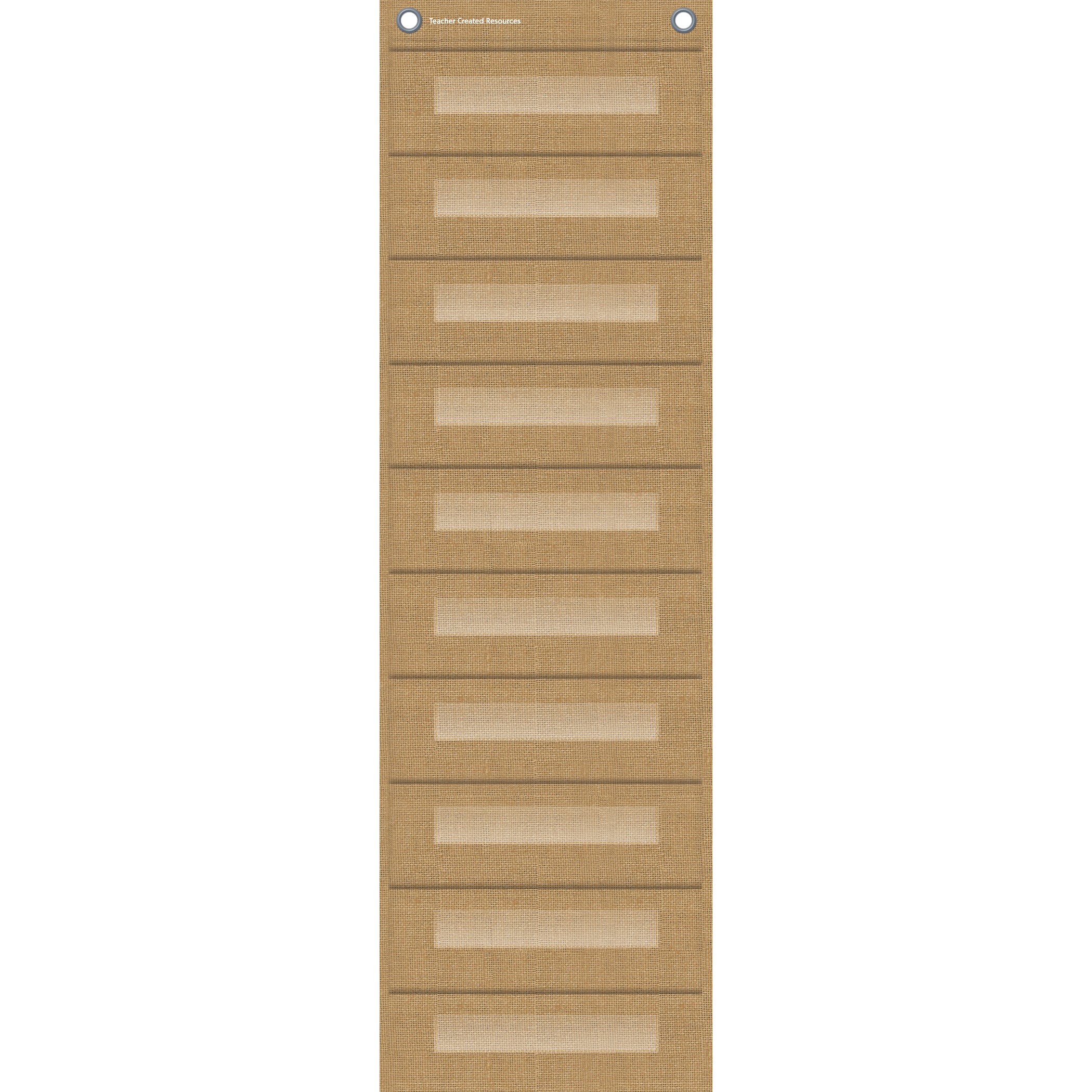Burlap 10 Pocket File Storage Pocket Chart (14" x 58")