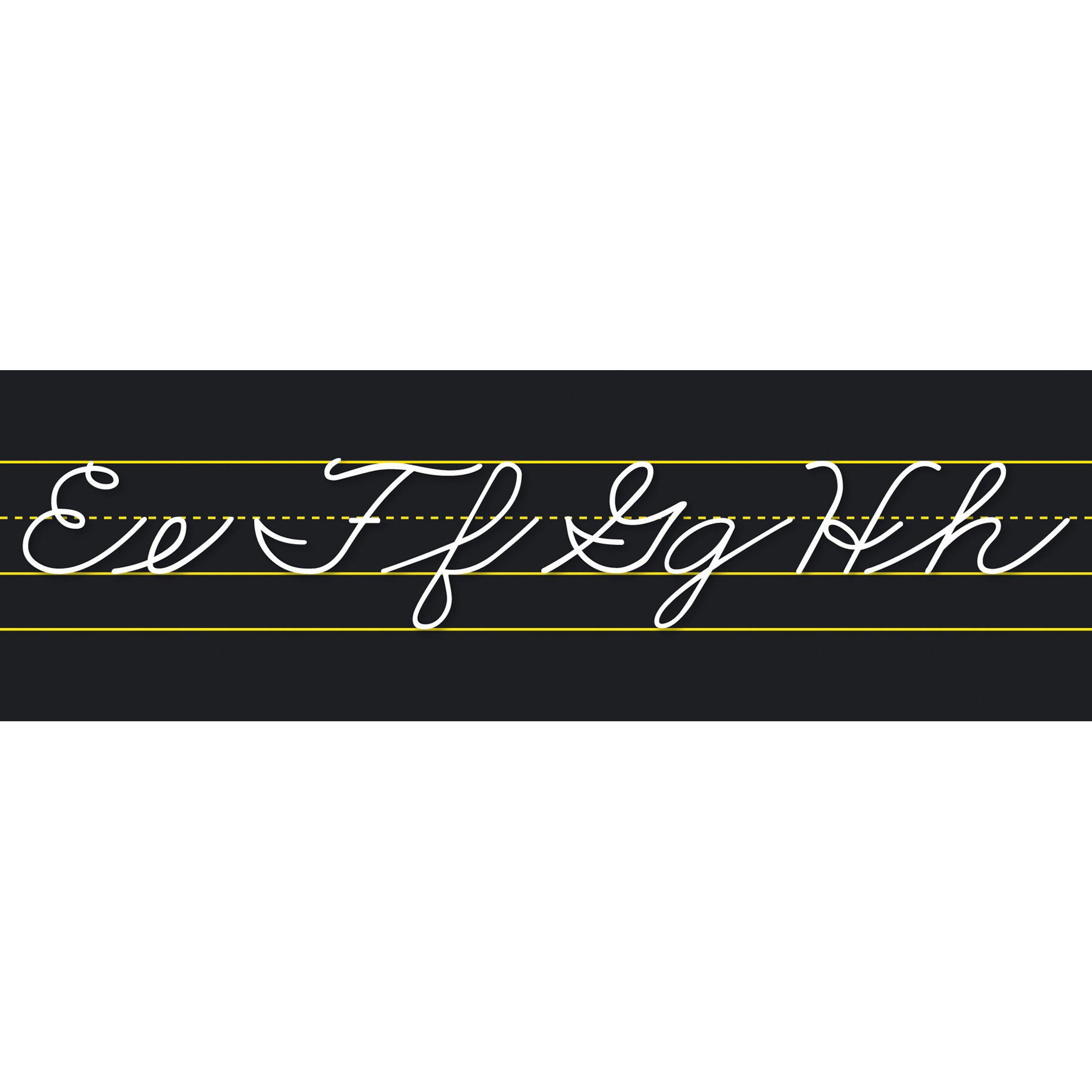 Alphabet Lines Black Traditional Cursive