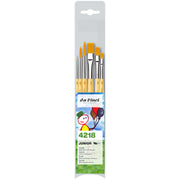 JUNIOR Synthetics Student Brushes, Synthetic, Acrylic & Tempera, Assorted, 6 Brush Set