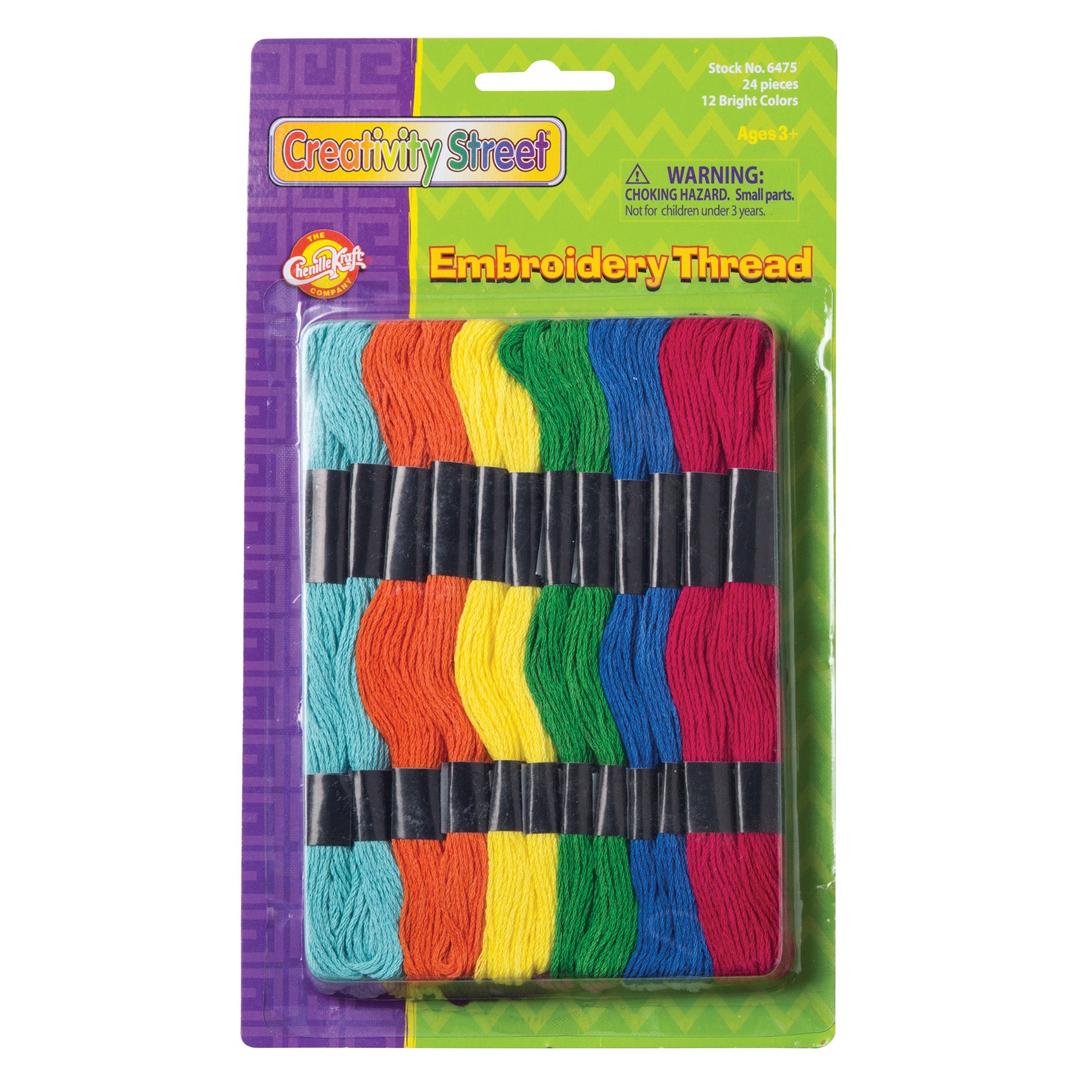 Embroidery Thread, Assorted Colors, 24 Skeins, 8 Yards Each