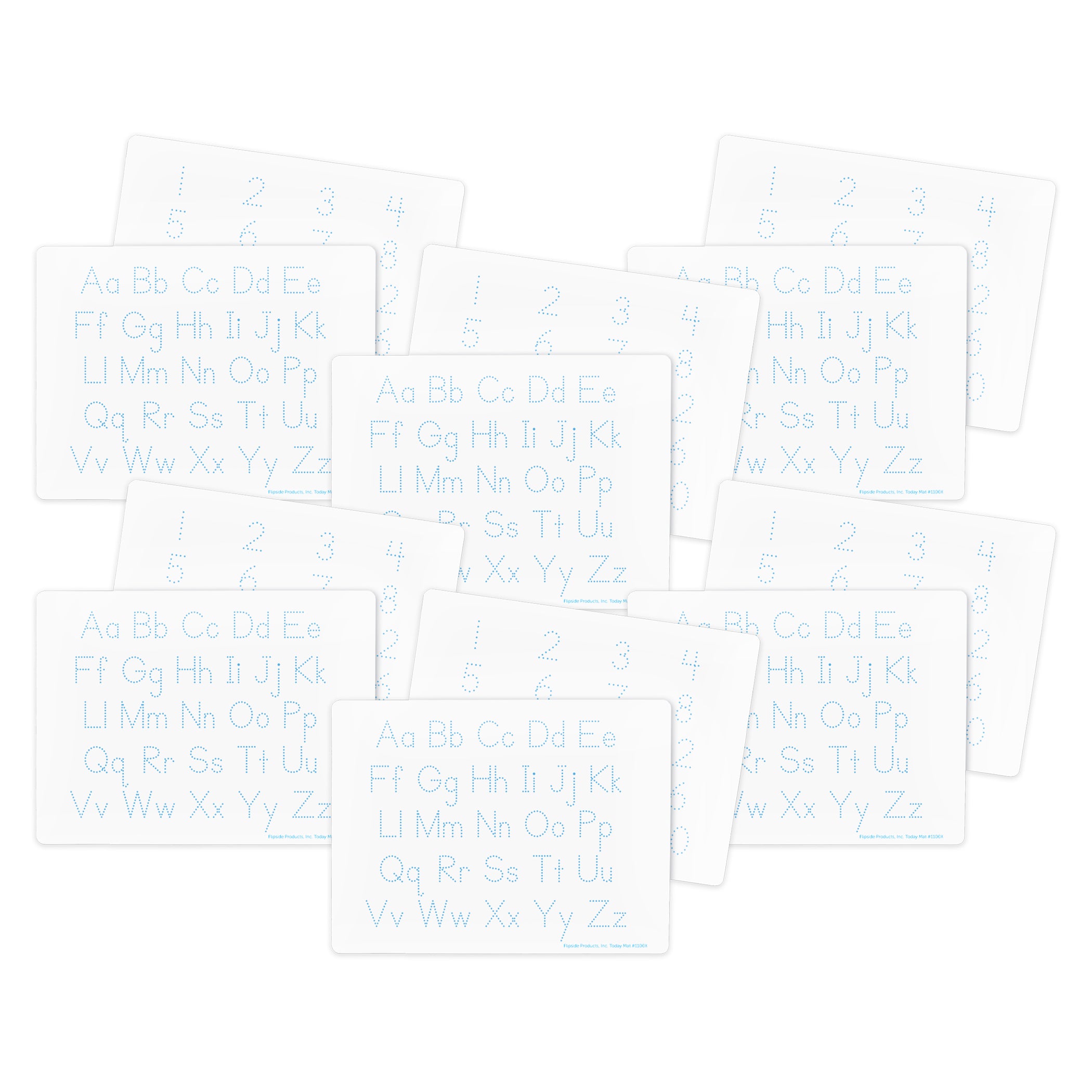 Two-Sided Dry Erase Learning Mat, 9" x 12", Letters & Numbers, Pack of 12