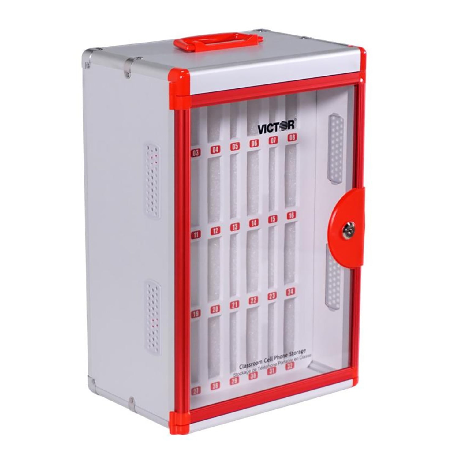 Classroom Cell Phone Lockable Locker, 32 Slots, 12.795"W x 8.61'D x 18.504"H