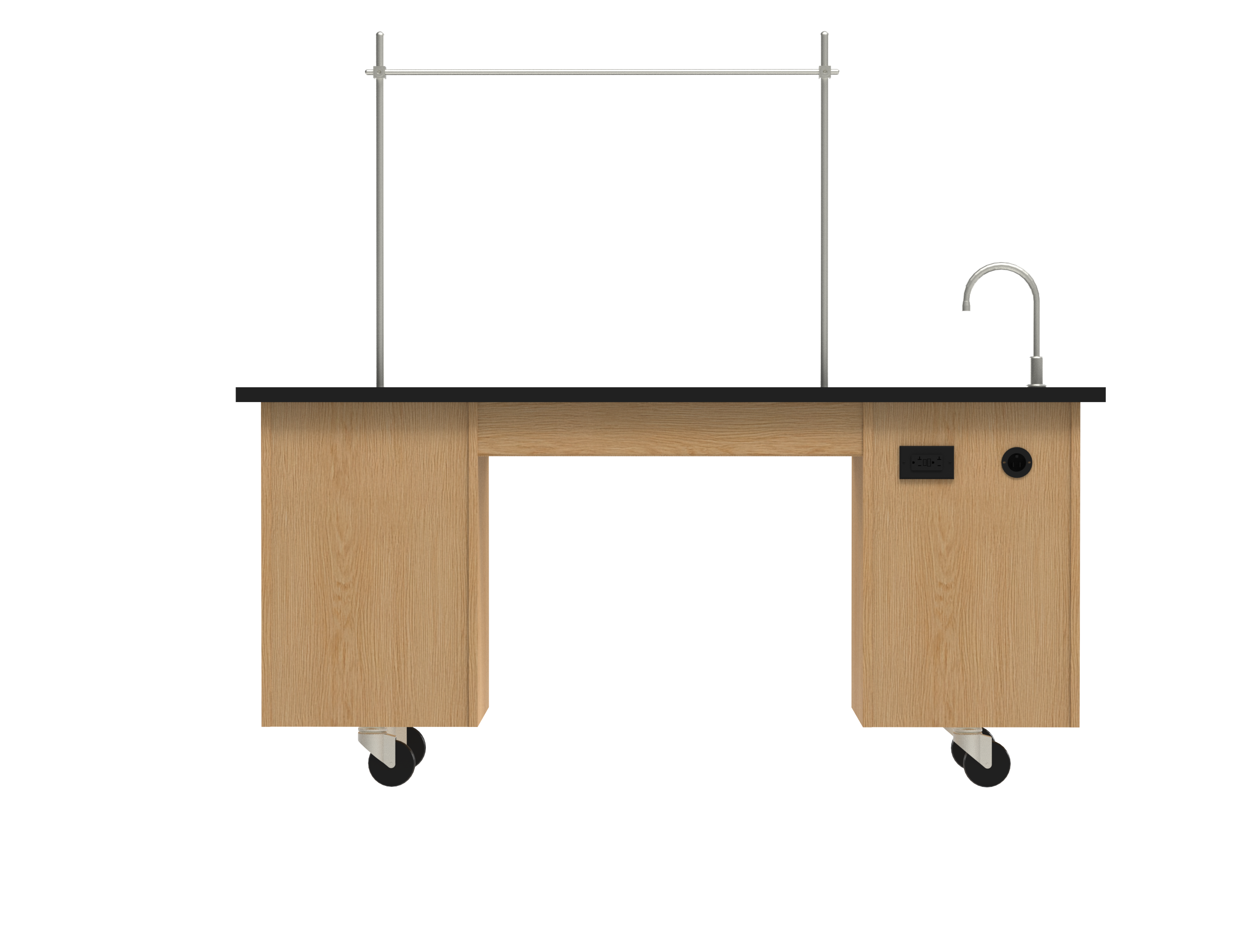 Kinetic ADA Lab Station - Red Oak, 72"W x 24"D x 33-1/2"H