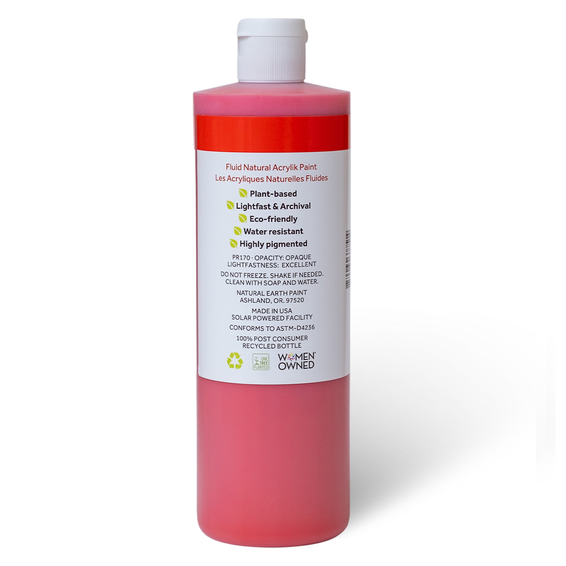 Natural Fluid Acrylik - 16 oz - Scarlet Red