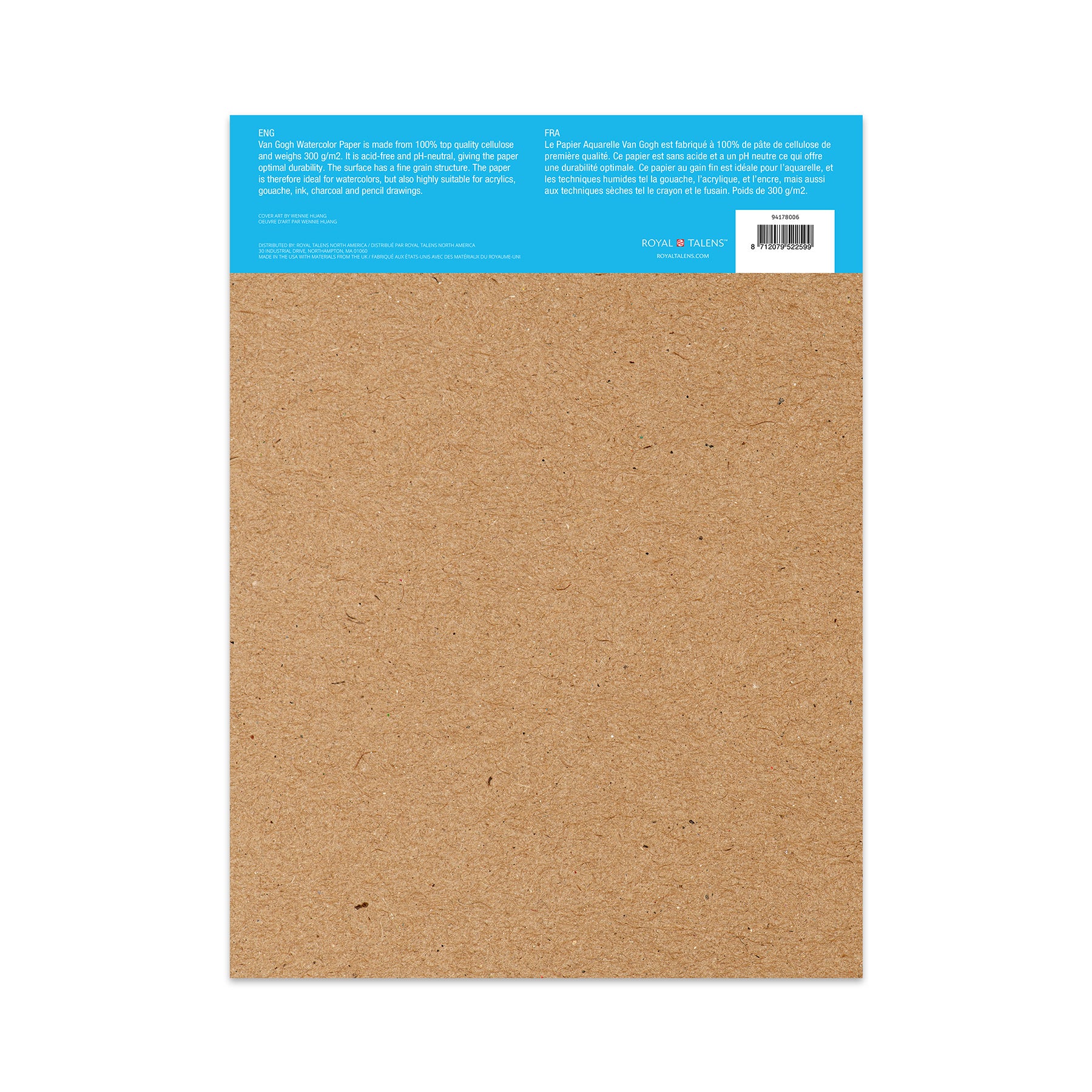 Watercolor Paper Pad, 140lbs, Cold Press, 11" x 15", 12 Sheets