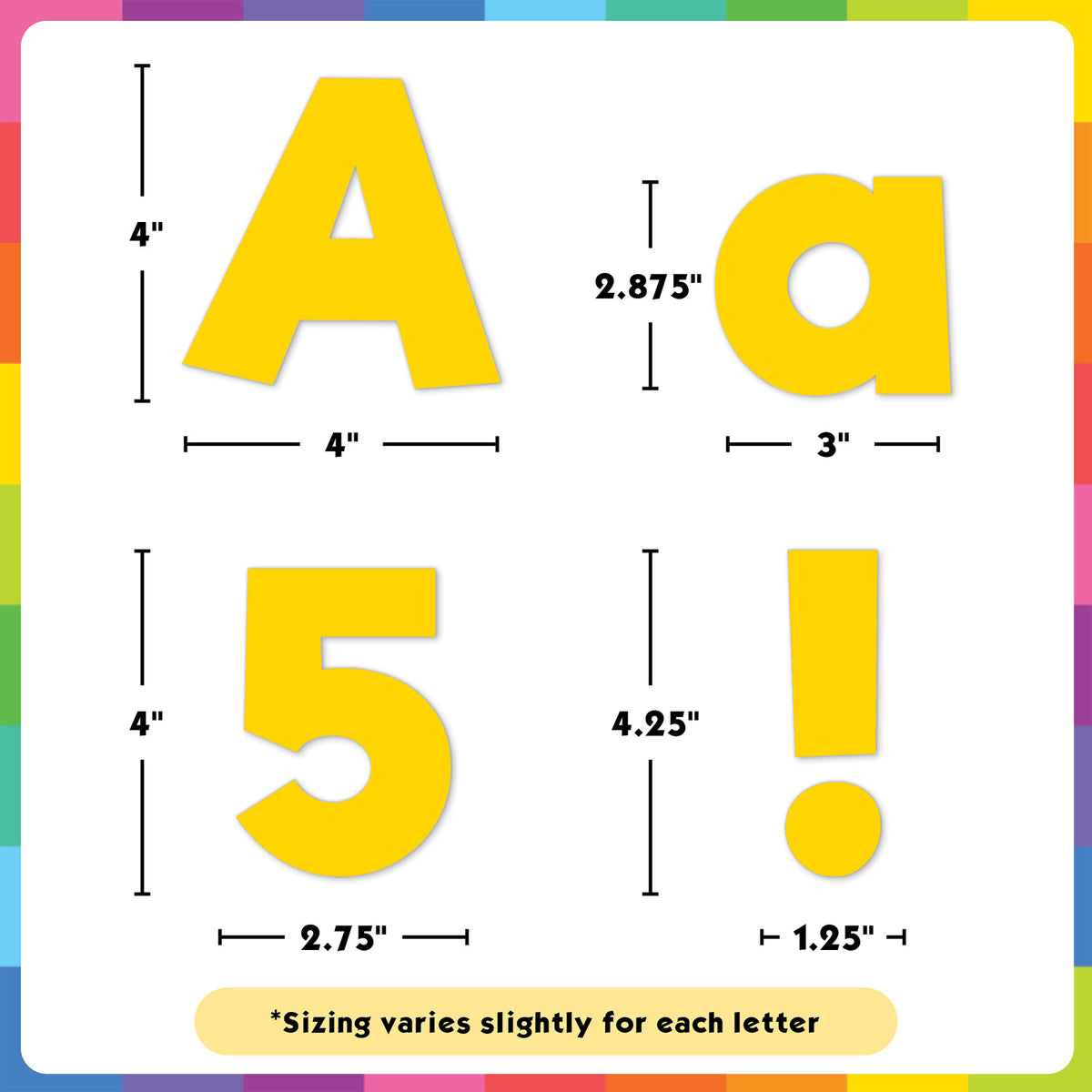 YLW GLD 4 EVERYDAY LETTERS COMBO PK