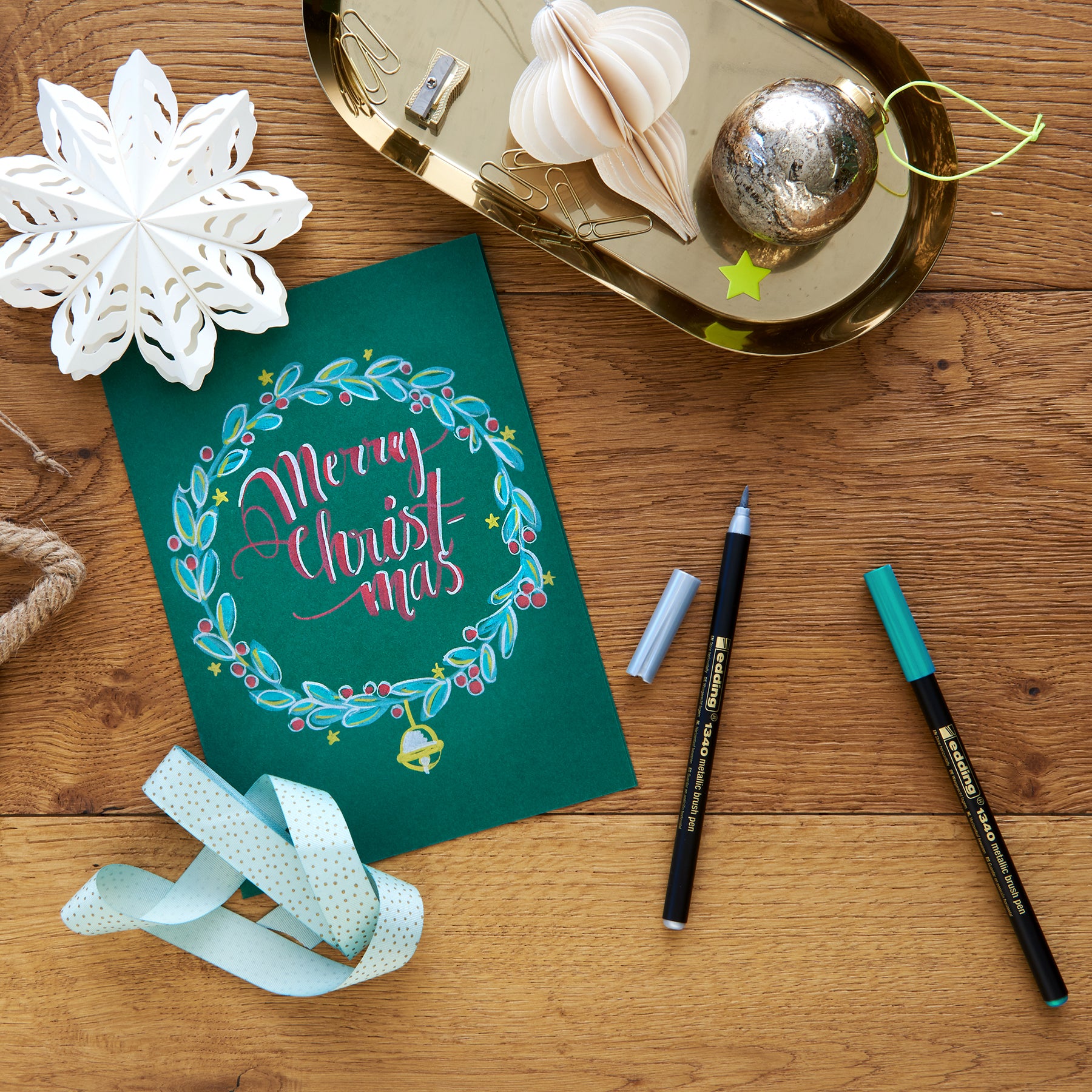 edding 1340 Metallic Brush Pen - Set of 4 - Xmas