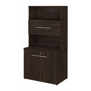 Bush Business Furniture Office 500 36W Tall Storage Cabinet with Doors and Shelves in Black Walnut - 35.67" Width x 23.35" Depth x 70.09" Height
