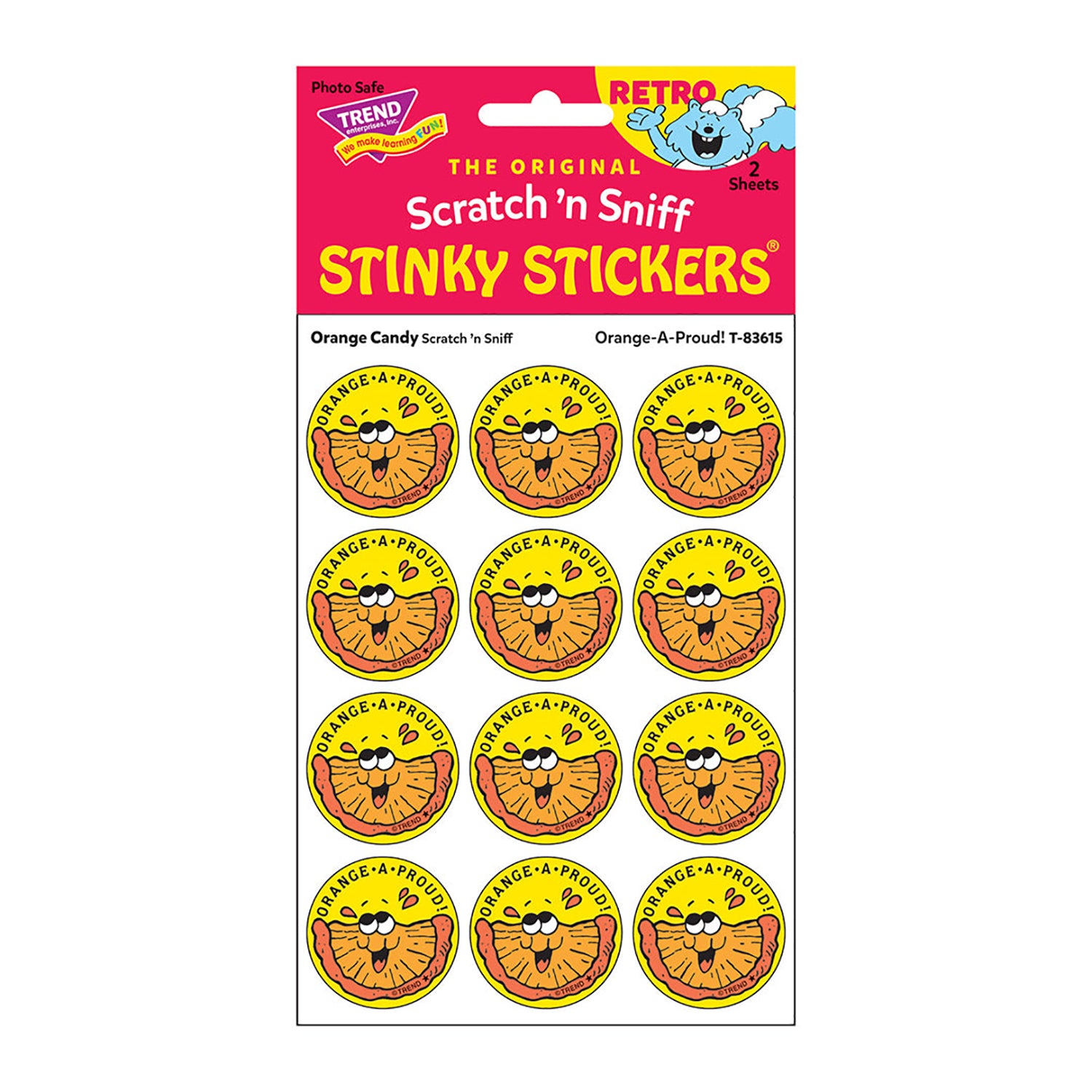 Orange-A-Proud!/Orange Candy Scented Stickers, Pack of 24