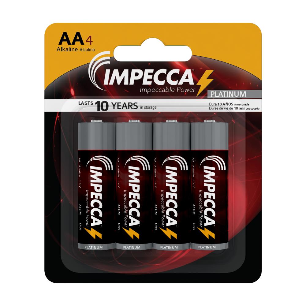 Impecca Alkaline AA LR06 Platinum Batteries 4-Pack
