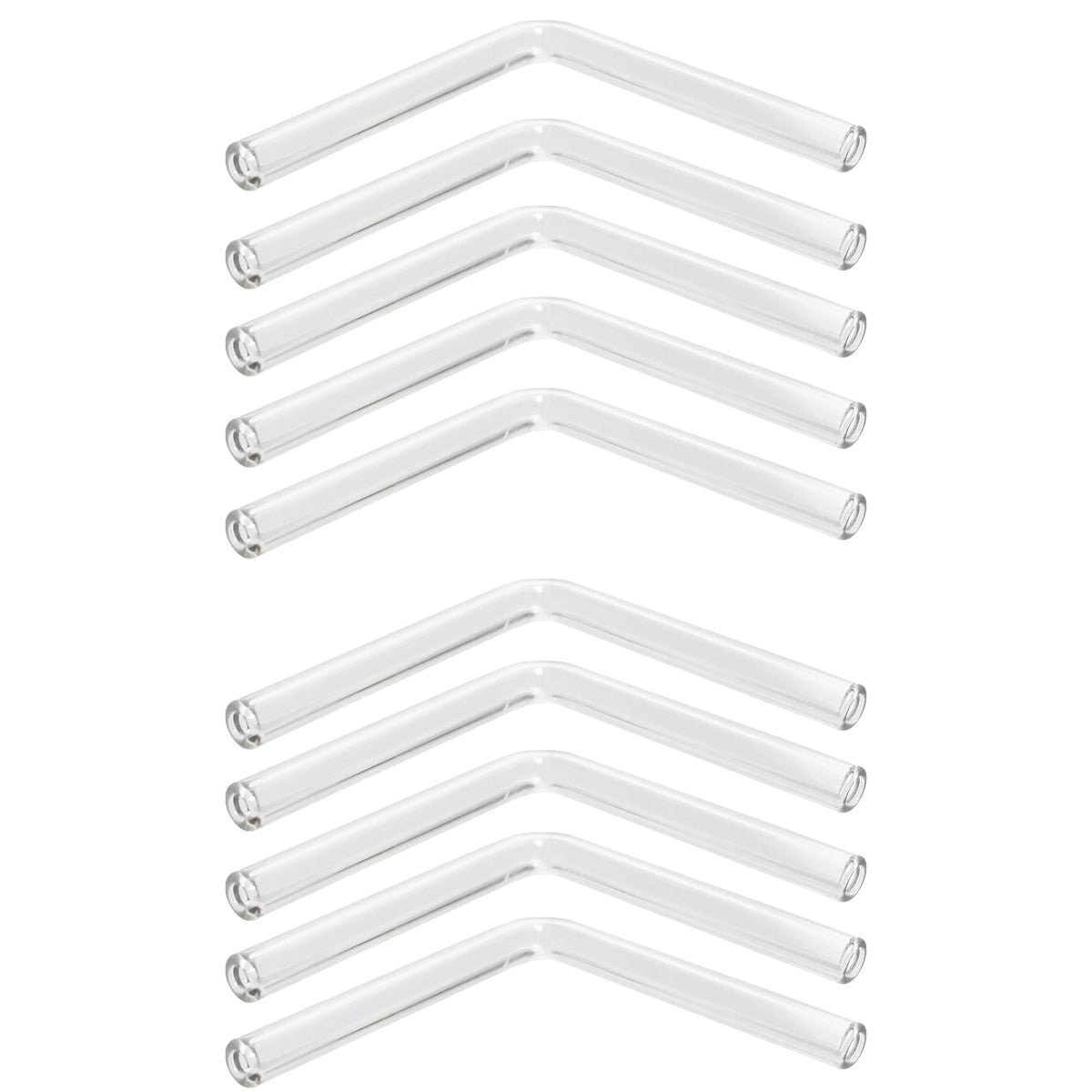 Connecting Tube Glass 2x2 Bend 5mm OD. Pack 10.