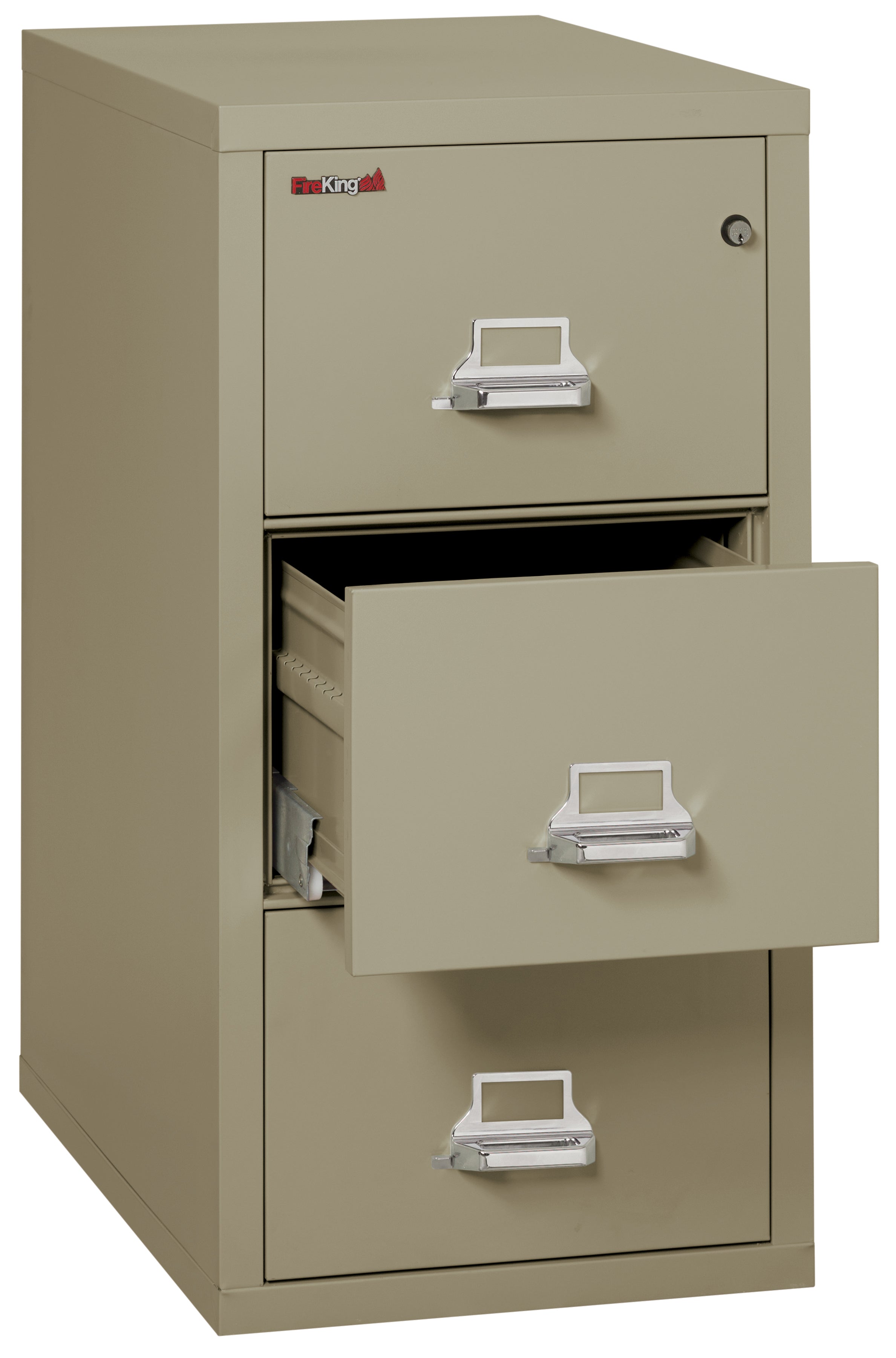 1 Hour Fire Resistant File Cabinet - 3 Drawer Letter 31" depth (Pewter)