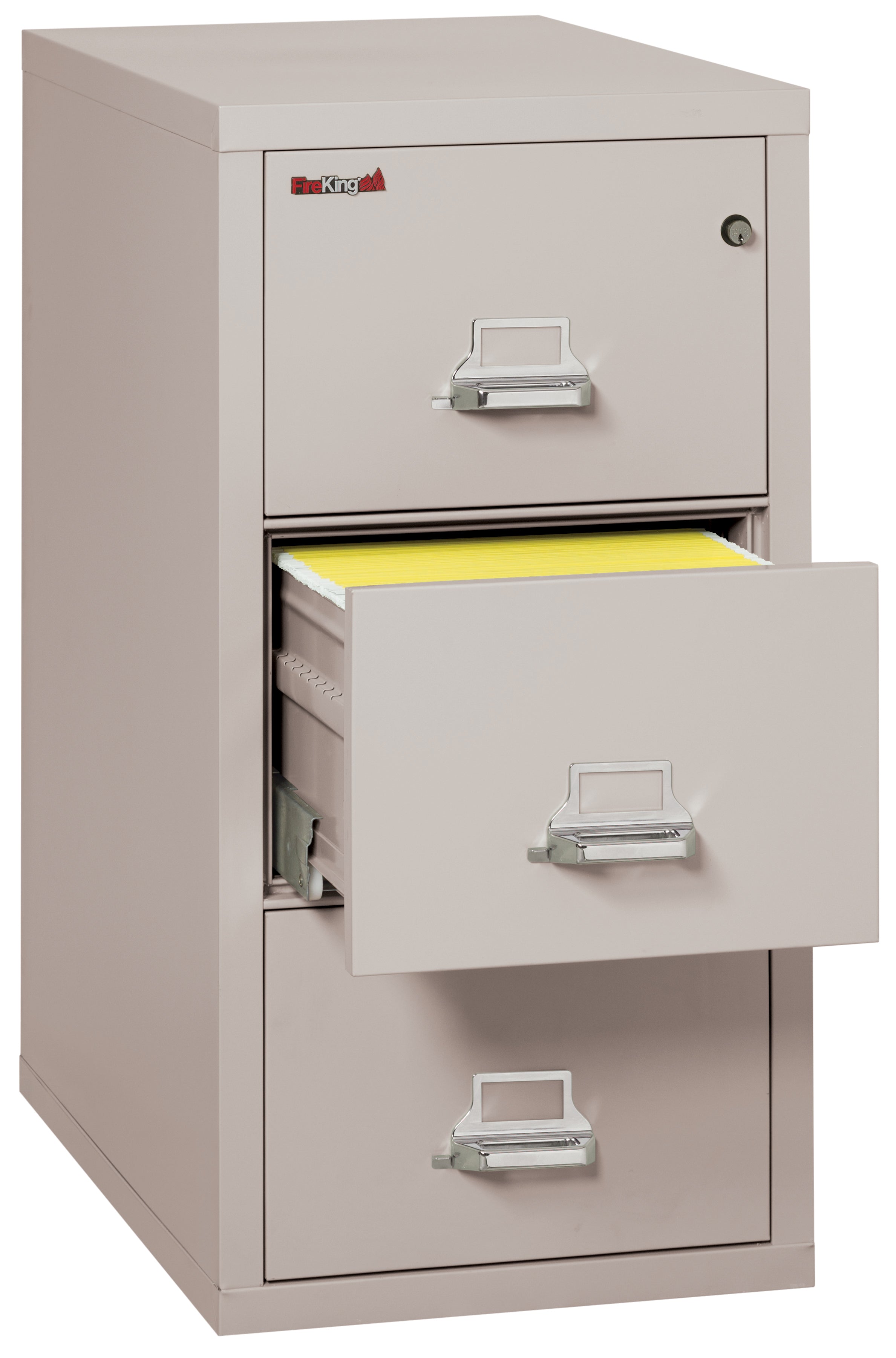 1 Hour Fire Resistant File Cabinet - 3 Drawer Letter 31" depth (Platinum)