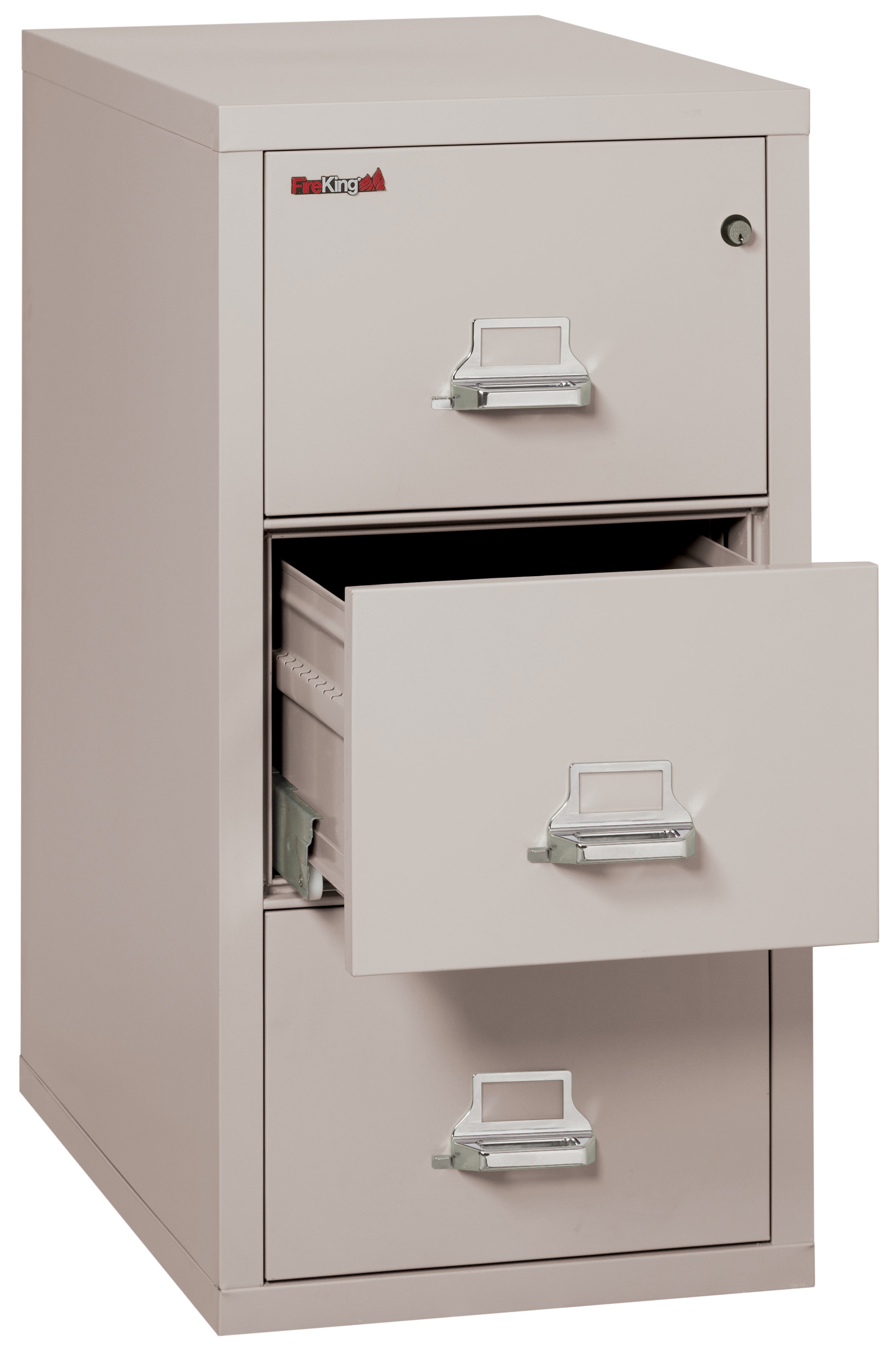 1 Hour Fire Resistant File Cabinet - 3 Drawer Letter 31" depth (Platinum)