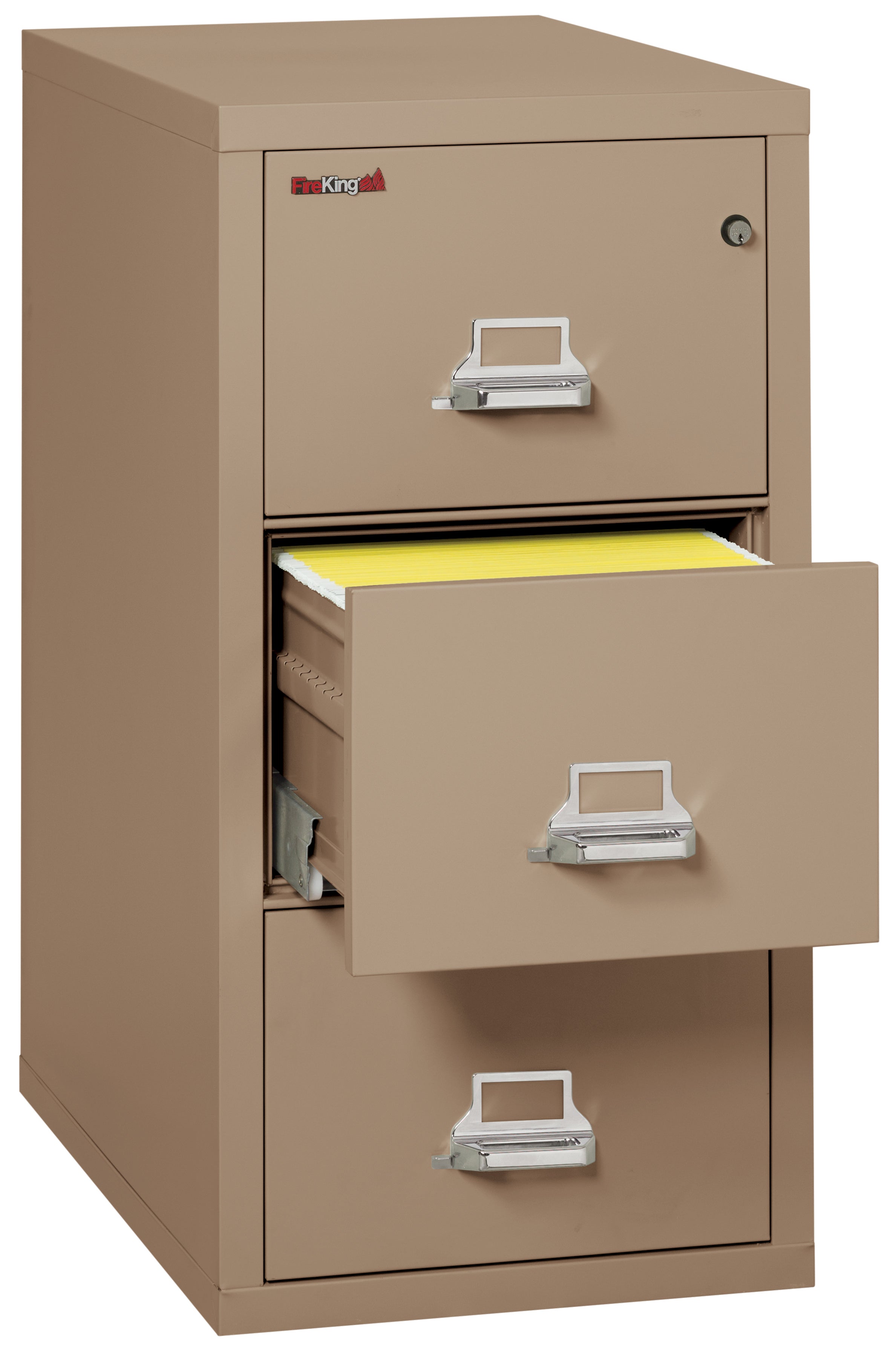 1 Hour Fire Resistant File Cabinet - 3 Drawer Letter 31" depth (Taupe)