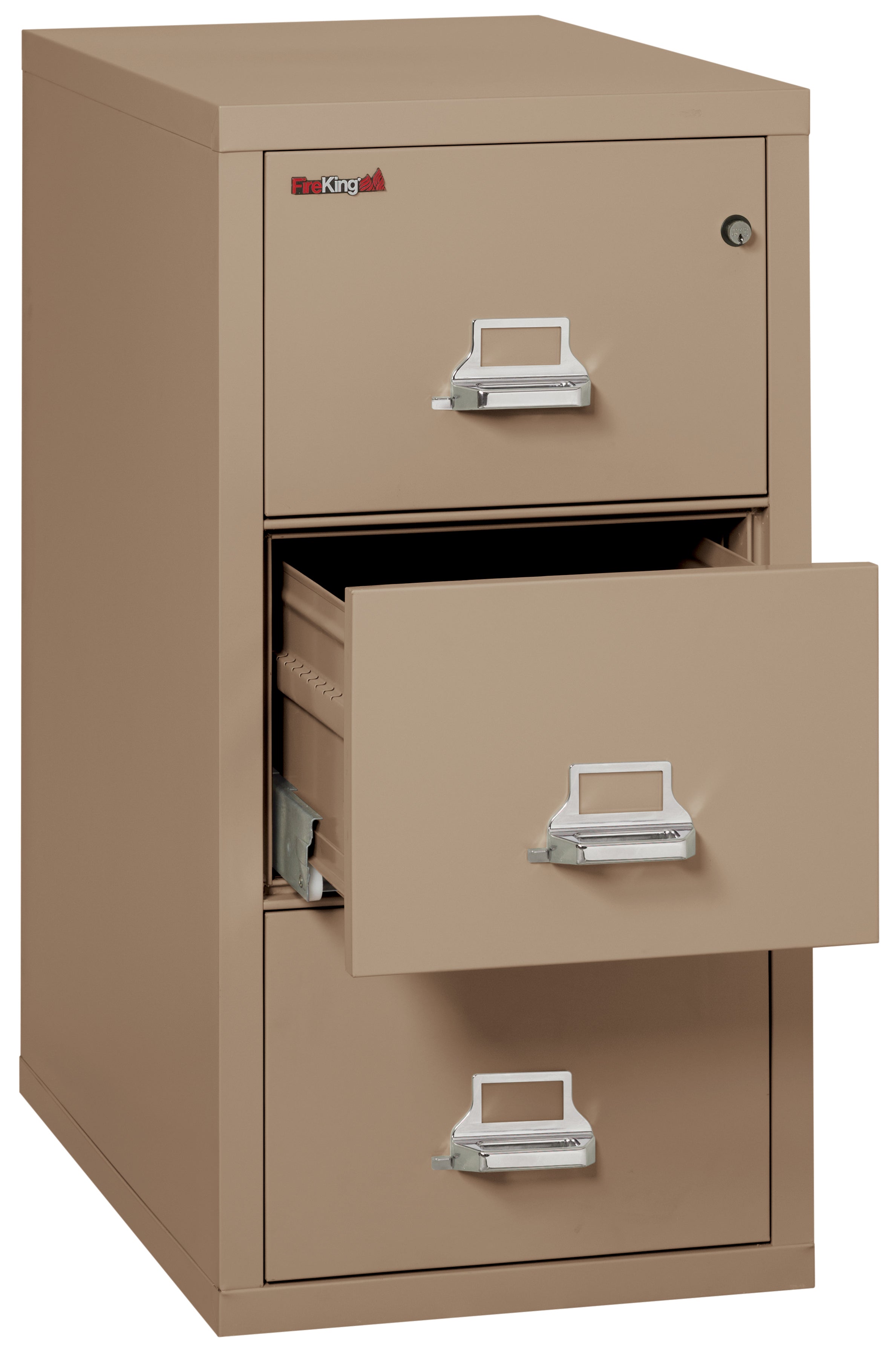 1 Hour Fire Resistant File Cabinet - 3 Drawer Letter 31" depth (Taupe)