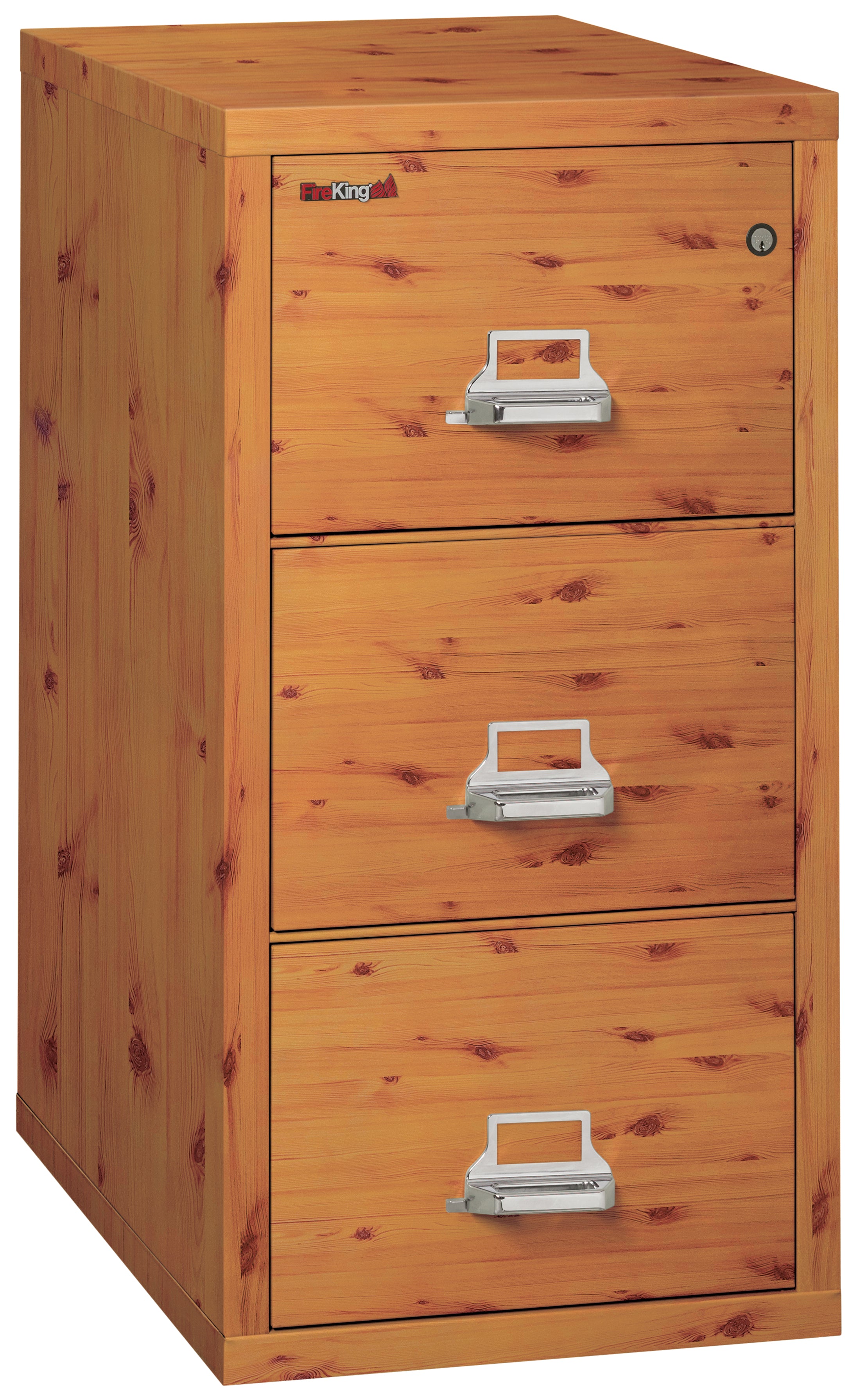 1 Hour Fire Resistant File Cabinet - 3 Drawer Letter 31" depth (Knotty Pine)