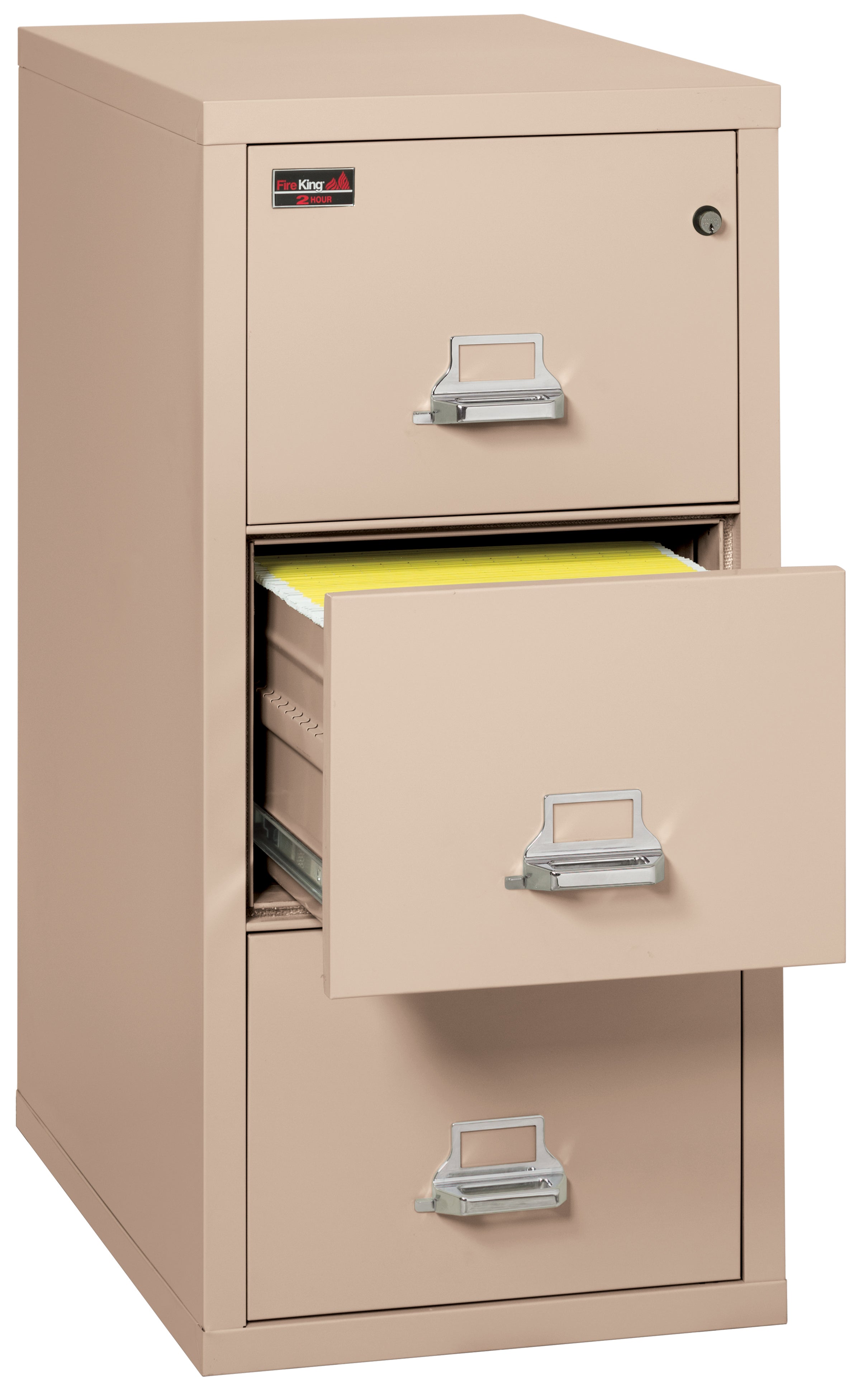 2 Hour Fire Resistant File Cabinet - 3 Drawer Letter 31" depth (Champagne)