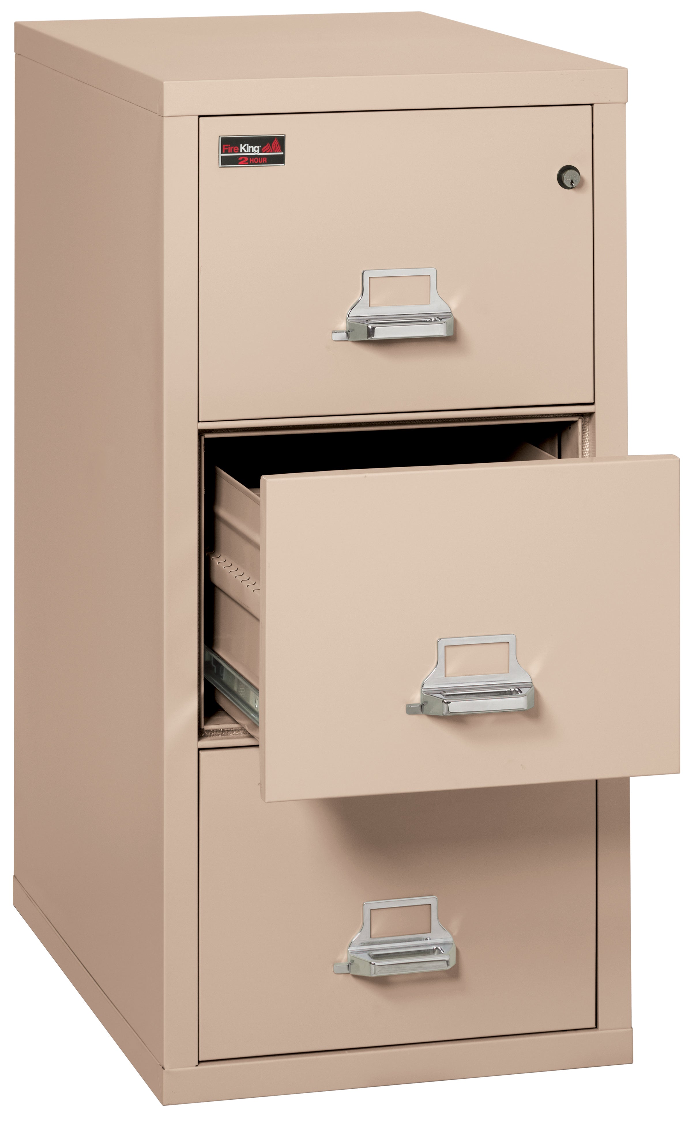 2 Hour Fire Resistant File Cabinet - 3 Drawer Letter 31" depth (Champagne)