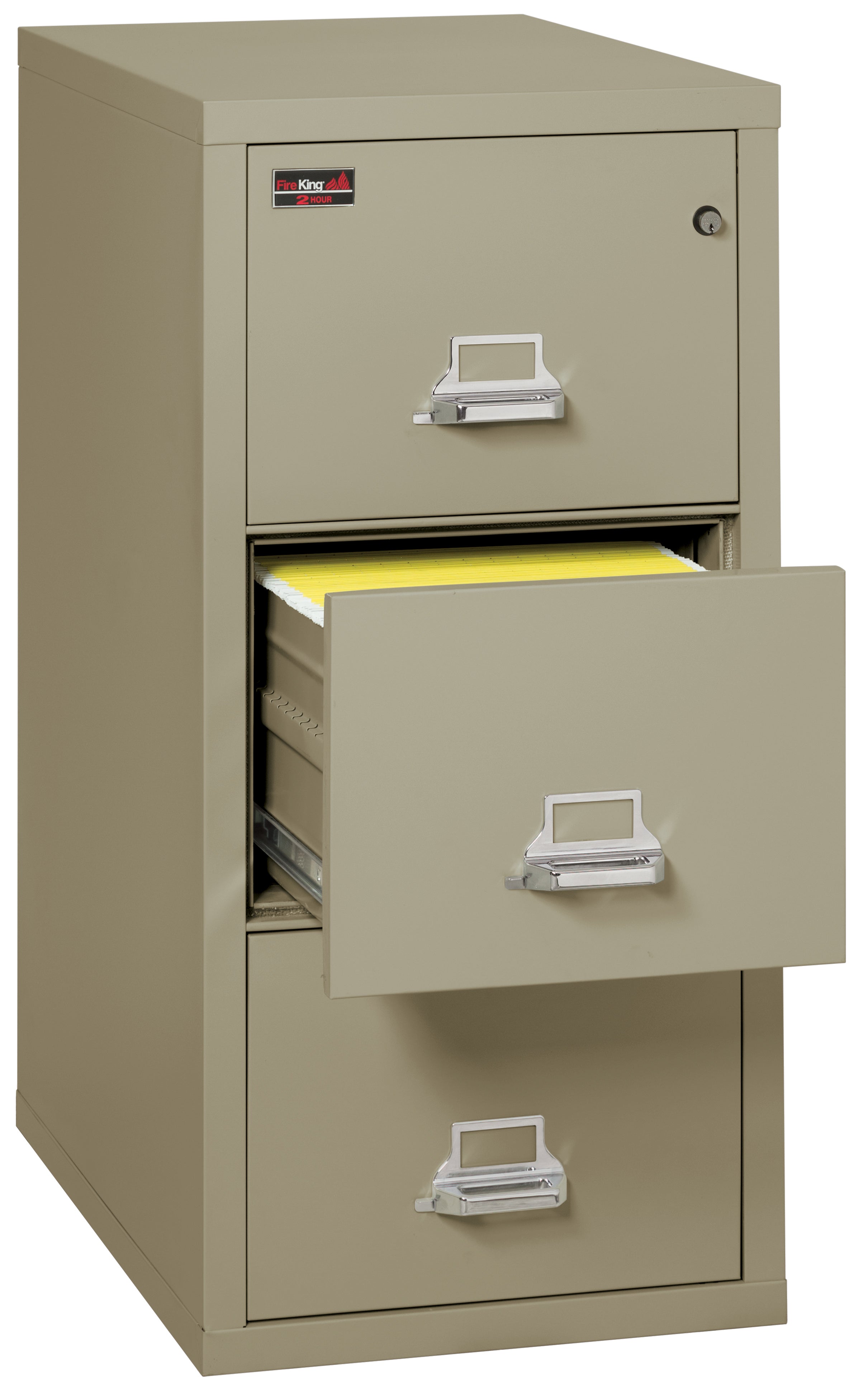 2 Hour Fire Resistant File Cabinet - 3 Drawer Letter 31" depth (Pewter)