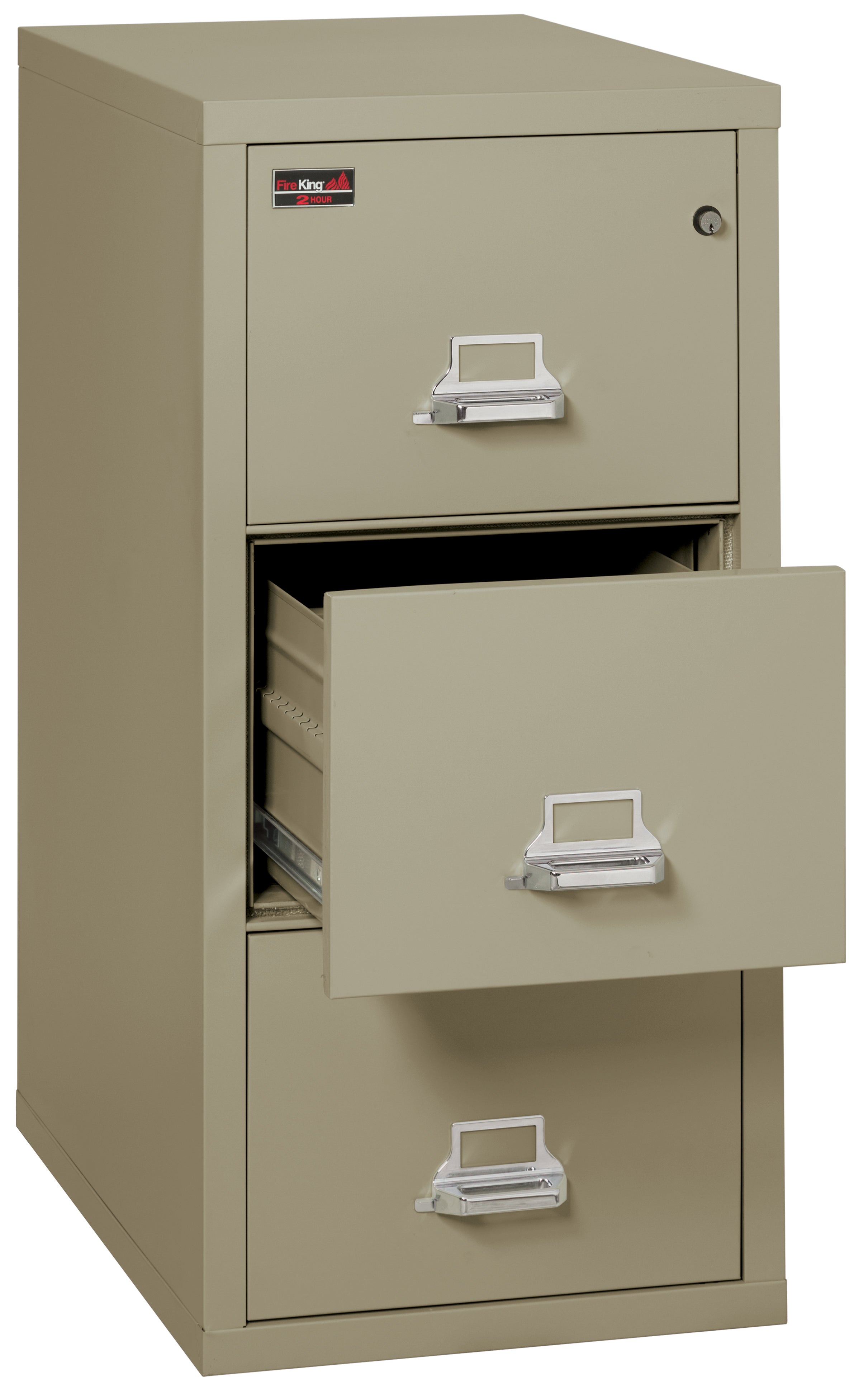 2 Hour Fire Resistant File Cabinet - 3 Drawer Letter 31" depth (Pewter)