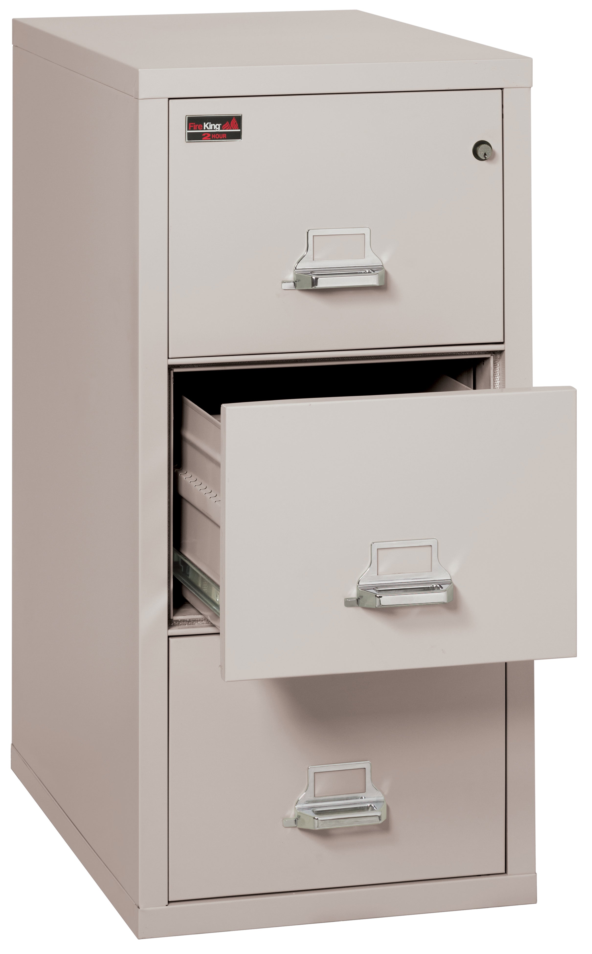 2 Hour Fire Resistant File Cabinet - 3 Drawer Letter 31" depth (Platinum)