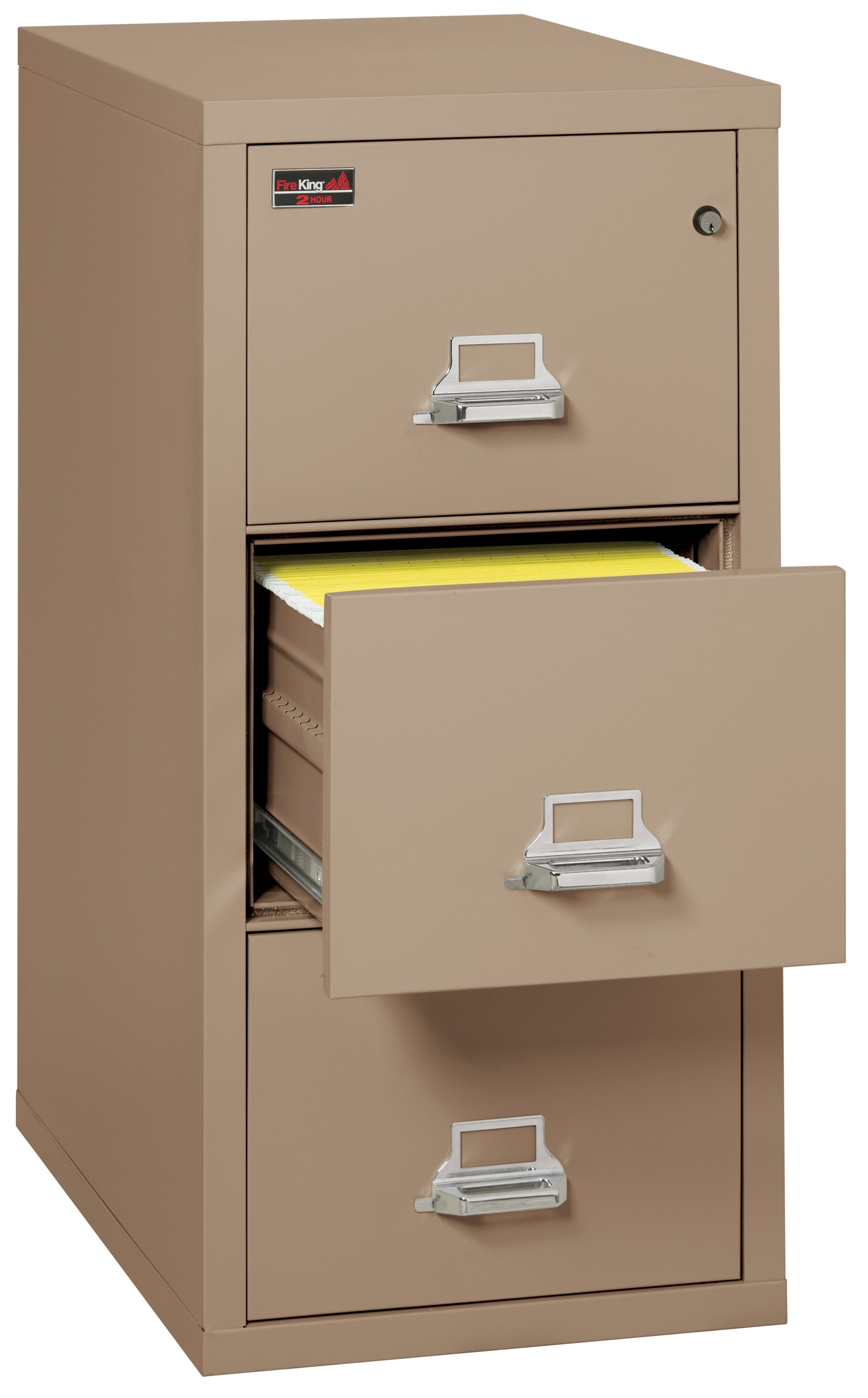 2 Hour Fire Resistant File Cabinet - 3 Drawer Letter 31" depth (Taupe)