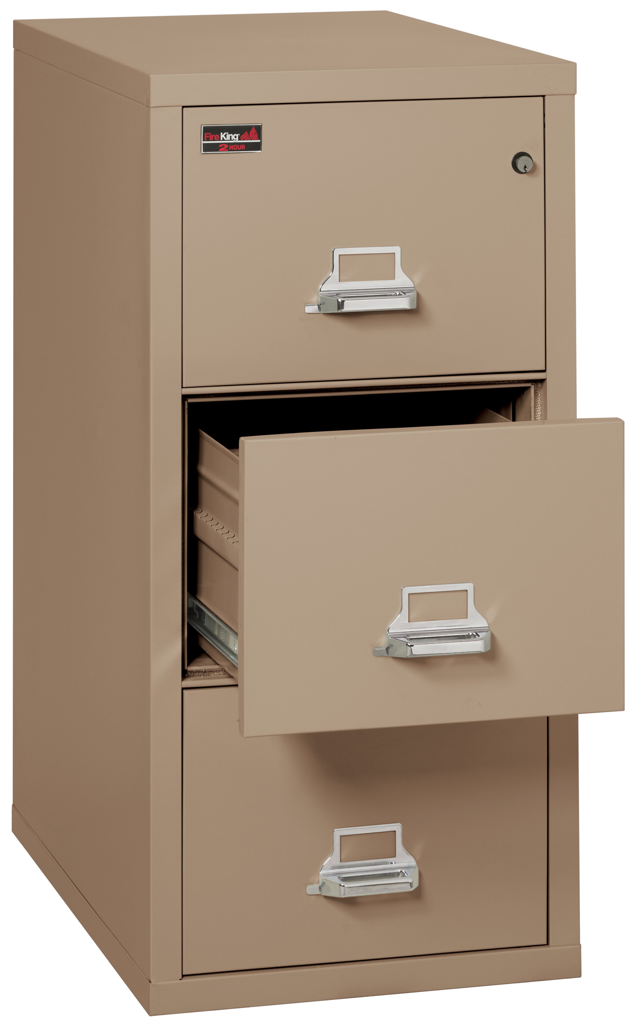 2 Hour Fire Resistant File Cabinet - 3 Drawer Letter 31" depth (Taupe)