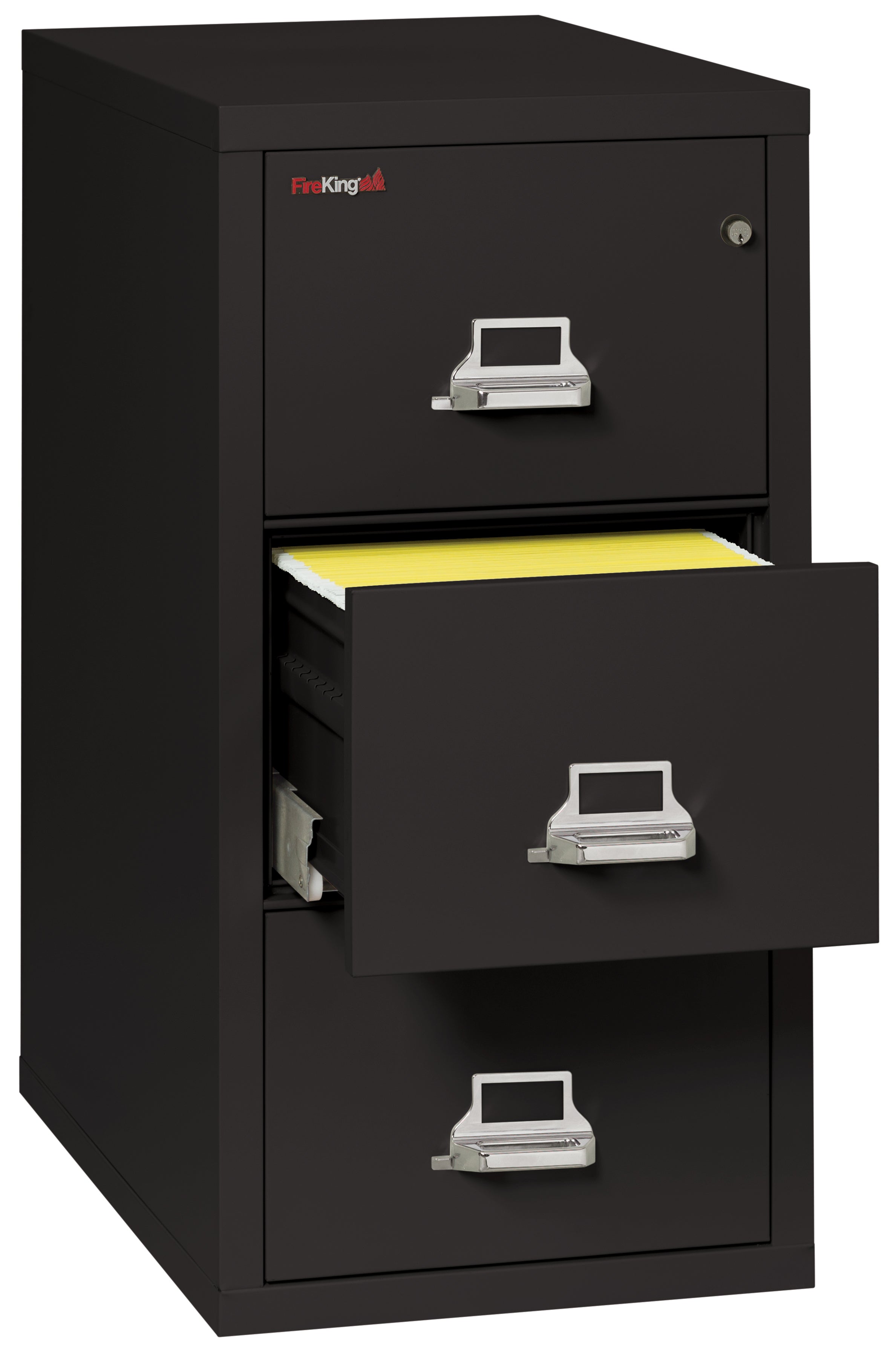 1 Hour Fire Resistant File Cabinet - 3 Drawer Legal 31" depth (Black)