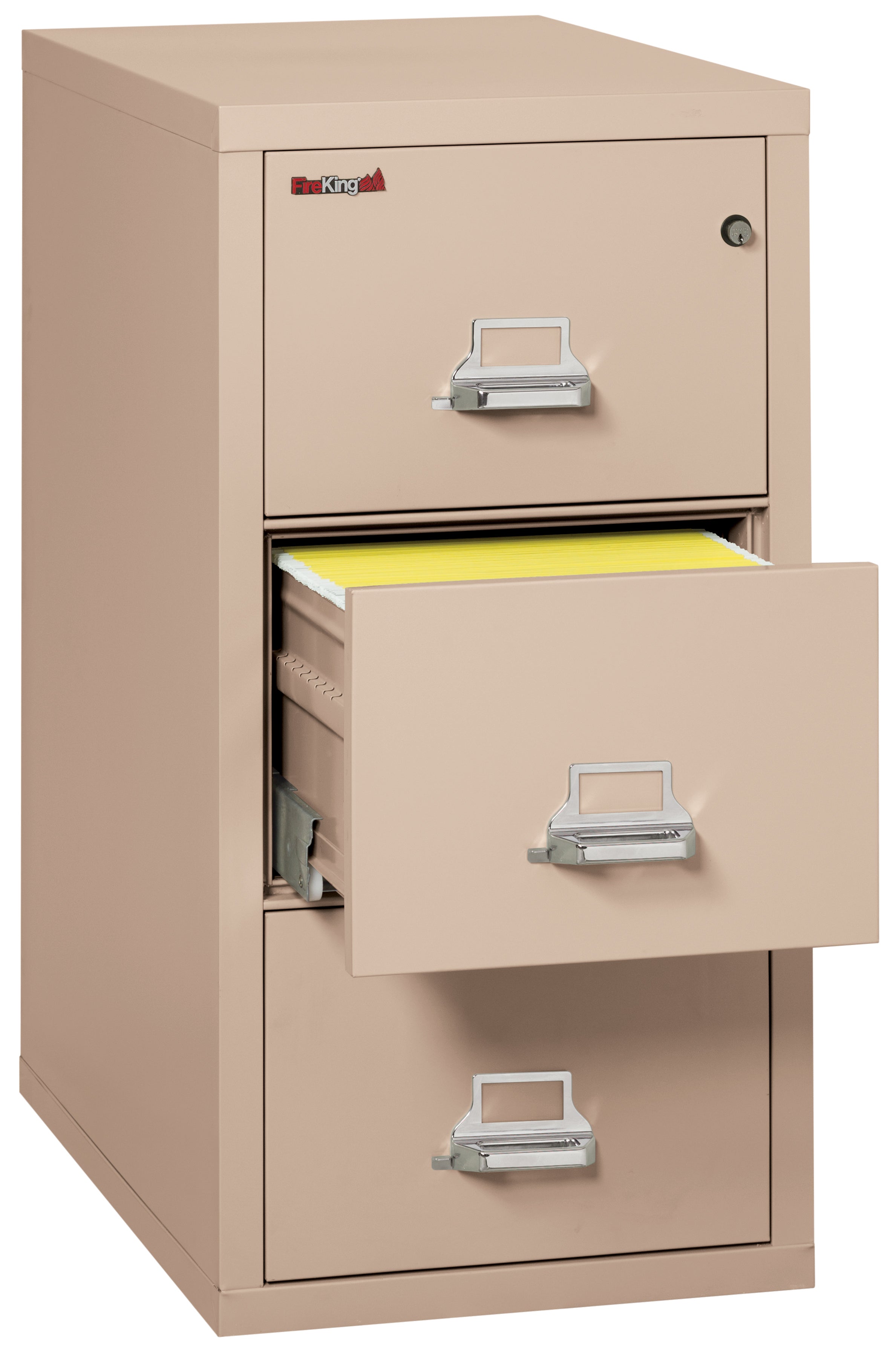 1 Hour Fire Resistant File Cabinet - 3 Drawer Legal 31" depth (Champagne)