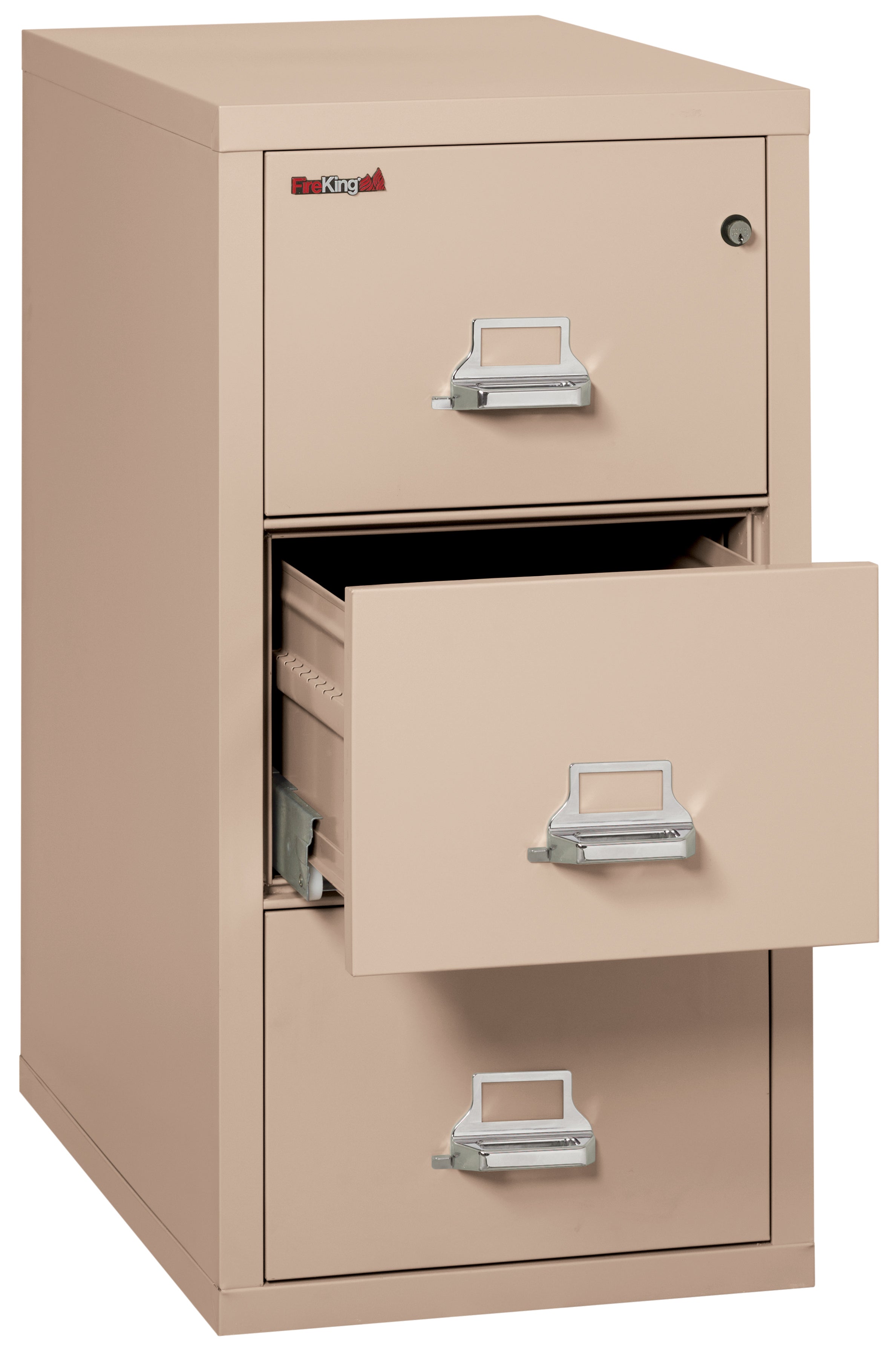 1 Hour Fire Resistant File Cabinet - 3 Drawer Legal 31" depth (Champagne)