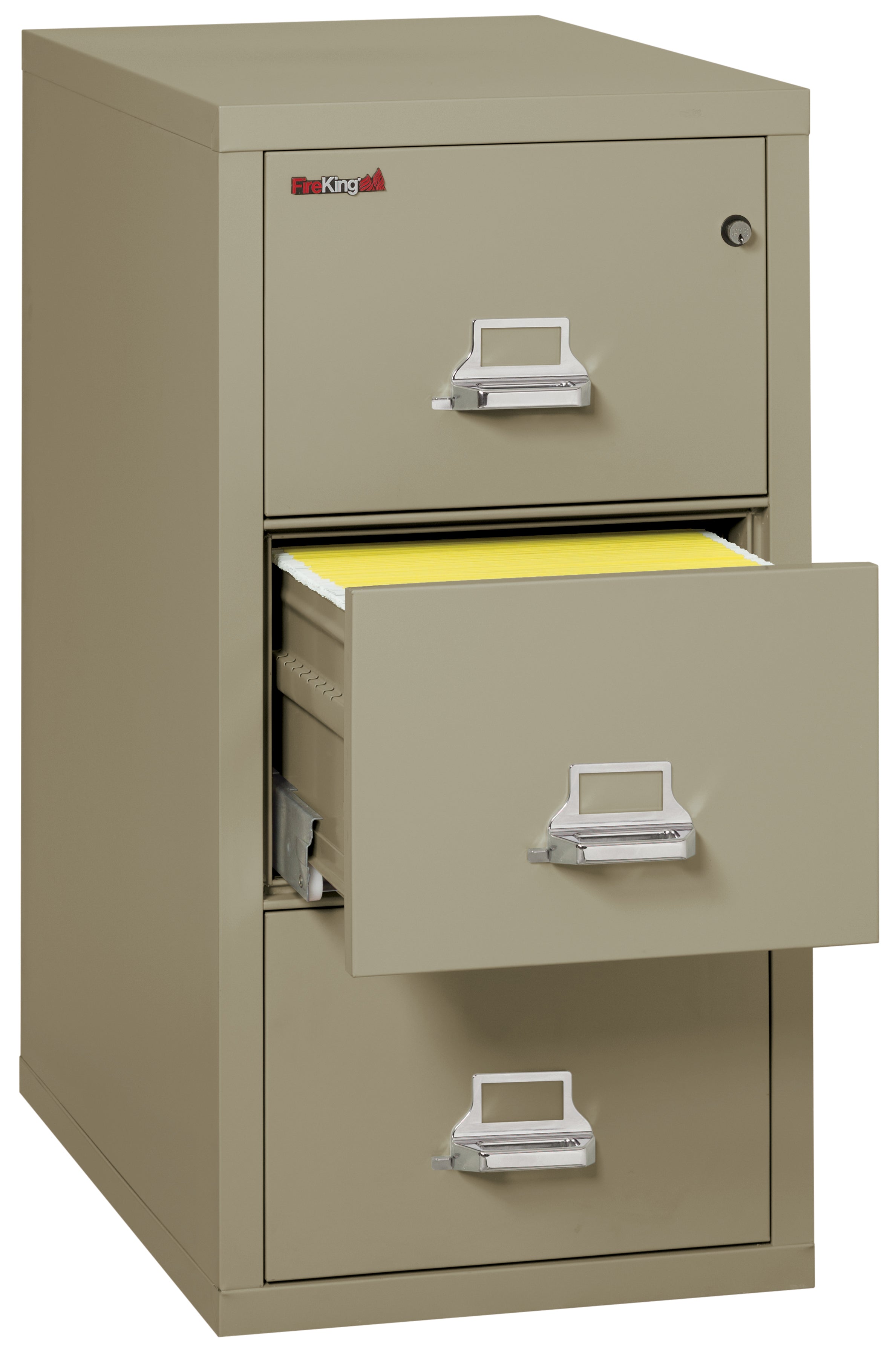 1 Hour Fire Resistant File Cabinet - 3 Drawer Legal 31" depth (Pewter)