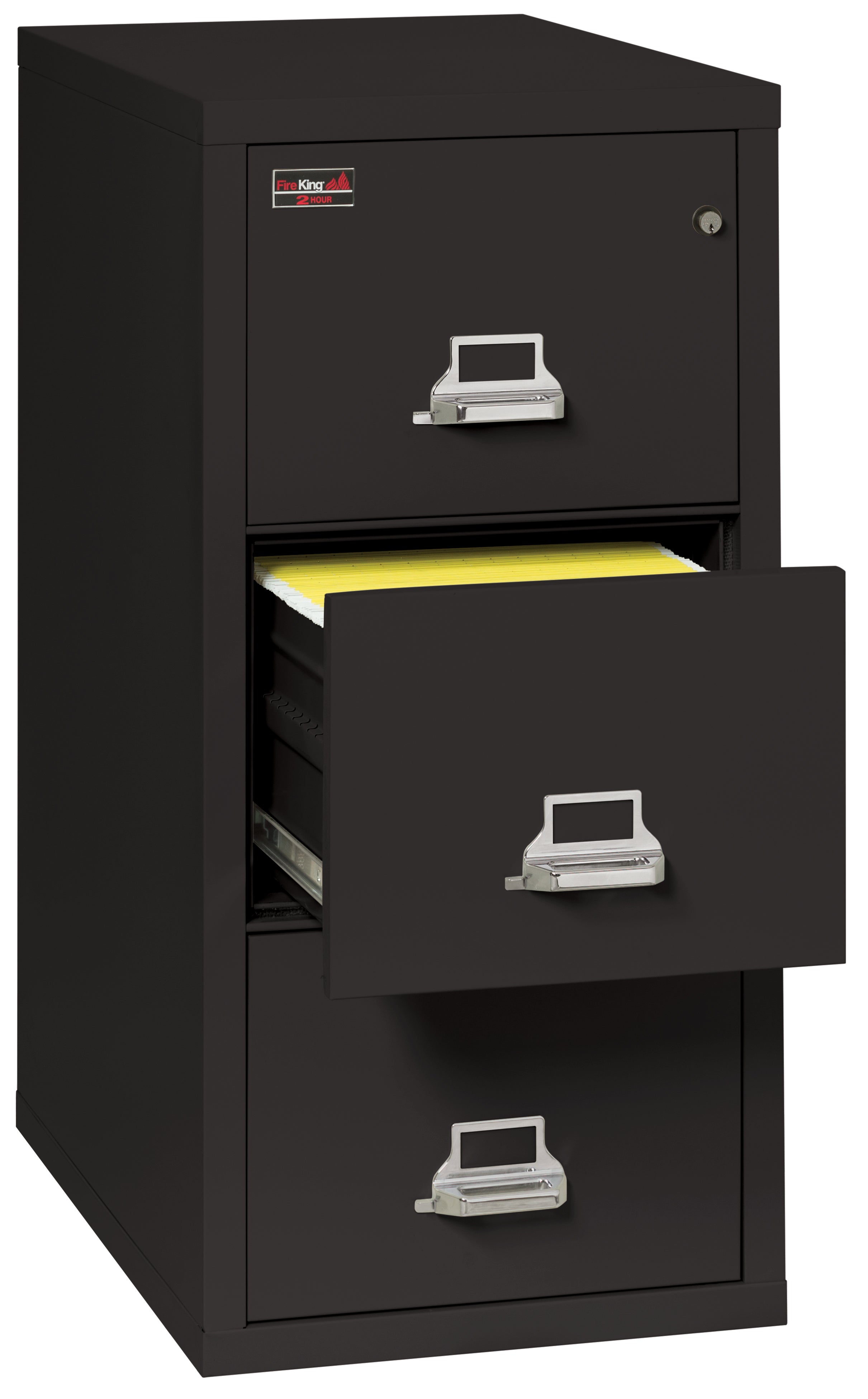 2 Hour Fire Resistant File Cabinet - 2 Drawer Legal 32" depth (Black)